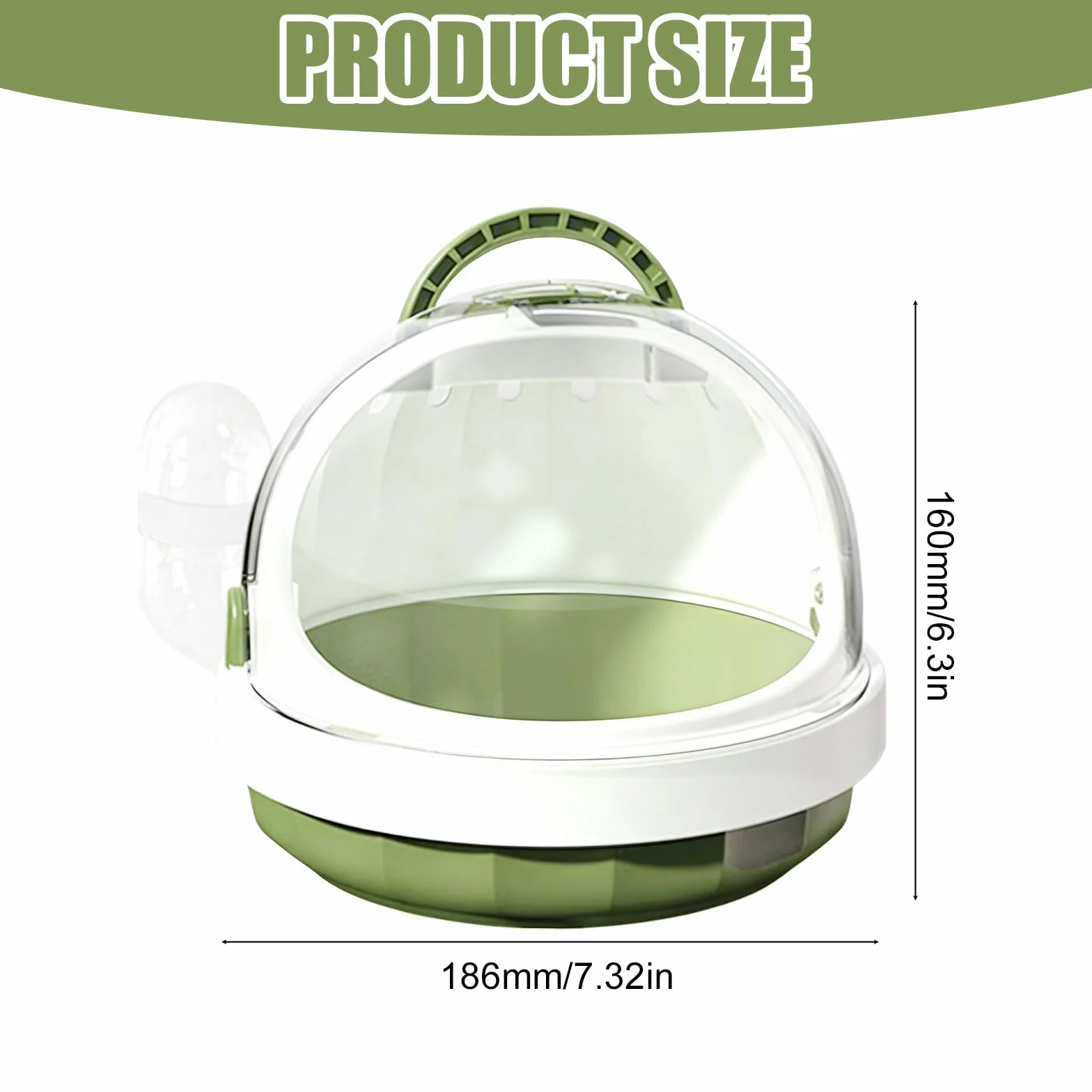 Cage de transport portable pour hamster 18,6 x 18,6 x 16 cm avec bouteille d'eau