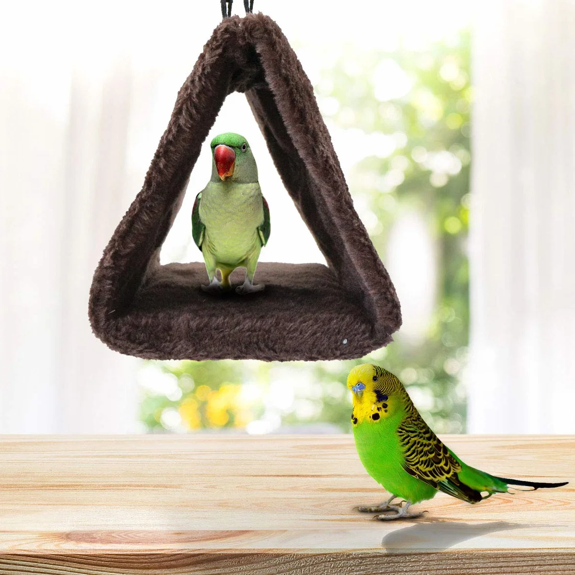 Hamac pour Oiseaux Pivoine Perroquet Nid Jouet Suspendu Cage en Peluche Tente Lit Chaud Ara Perruches Cacatoès Canaris