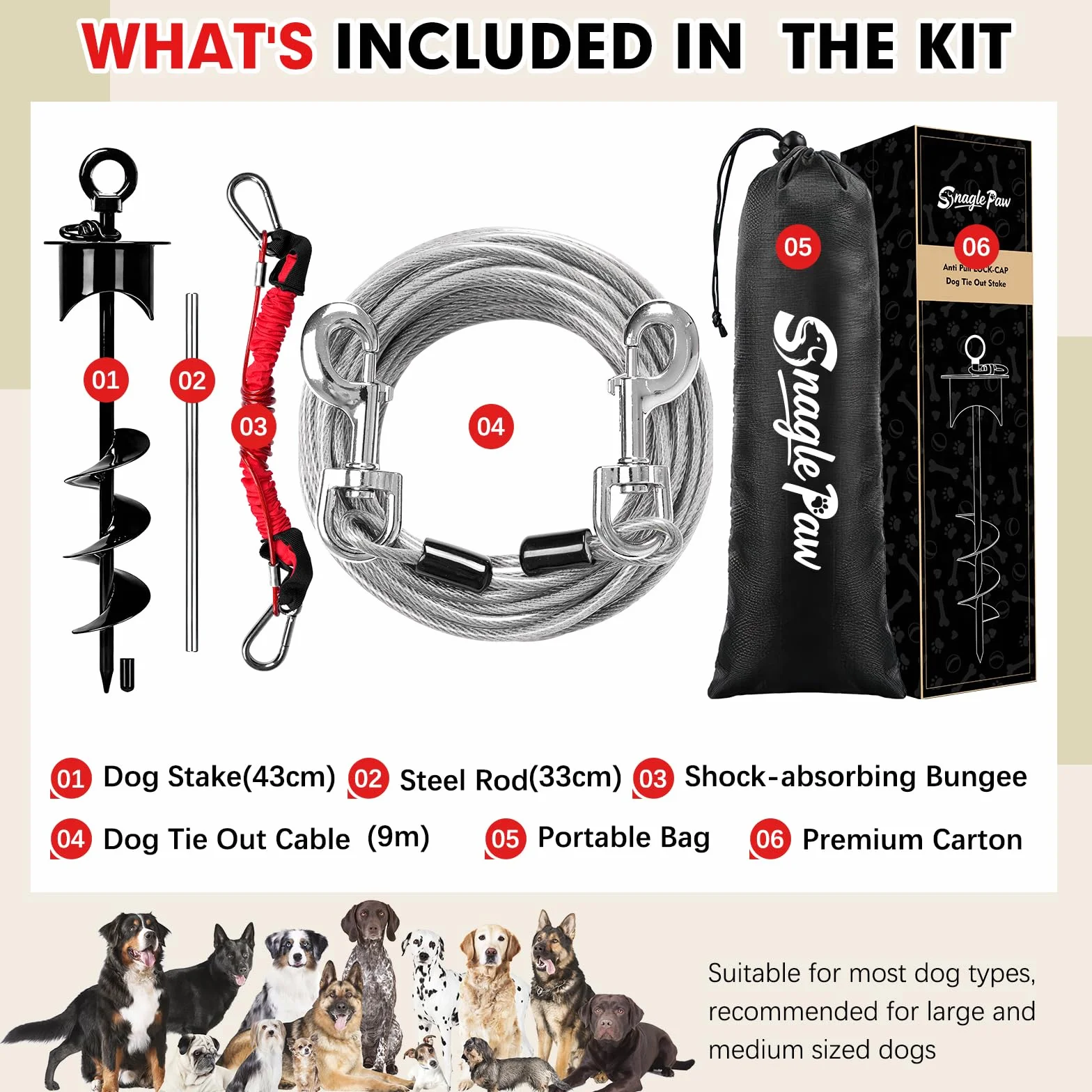 Piquet pour chien Snagle Paw pour camping