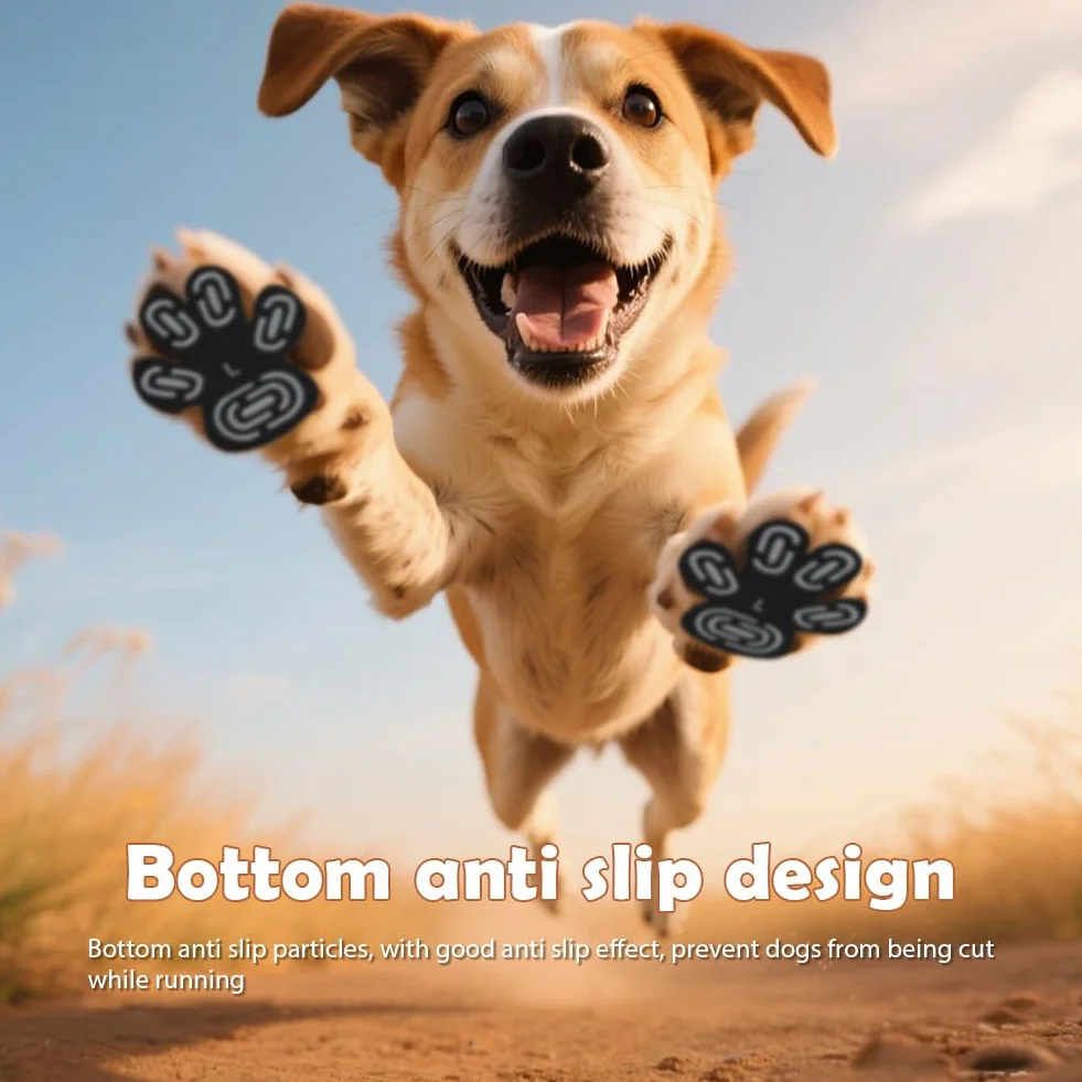 Protections de pattes pour chien antidérapantes en gel de silicone, lot de 28, taille L