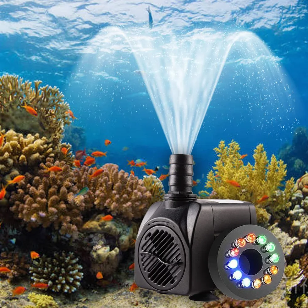 Pompe Submersible 220V 750L/H 15W Silencieuse LED Fontaine Jardin
