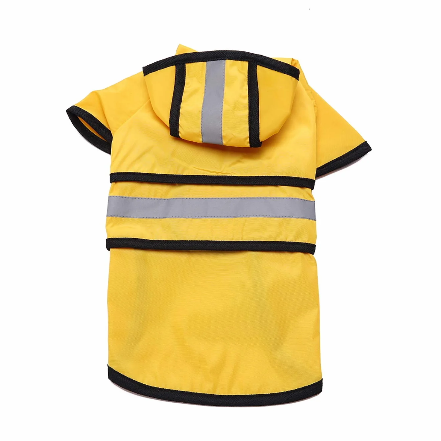 smalllee_lucky_store réfléchissante Manteau Chien Pluie avec Capuche Manteau imperméable avec Trou de Laisse légère réglable Poncho pour Petite Moyenne et Grande Taille Chiens,Jaune,M
