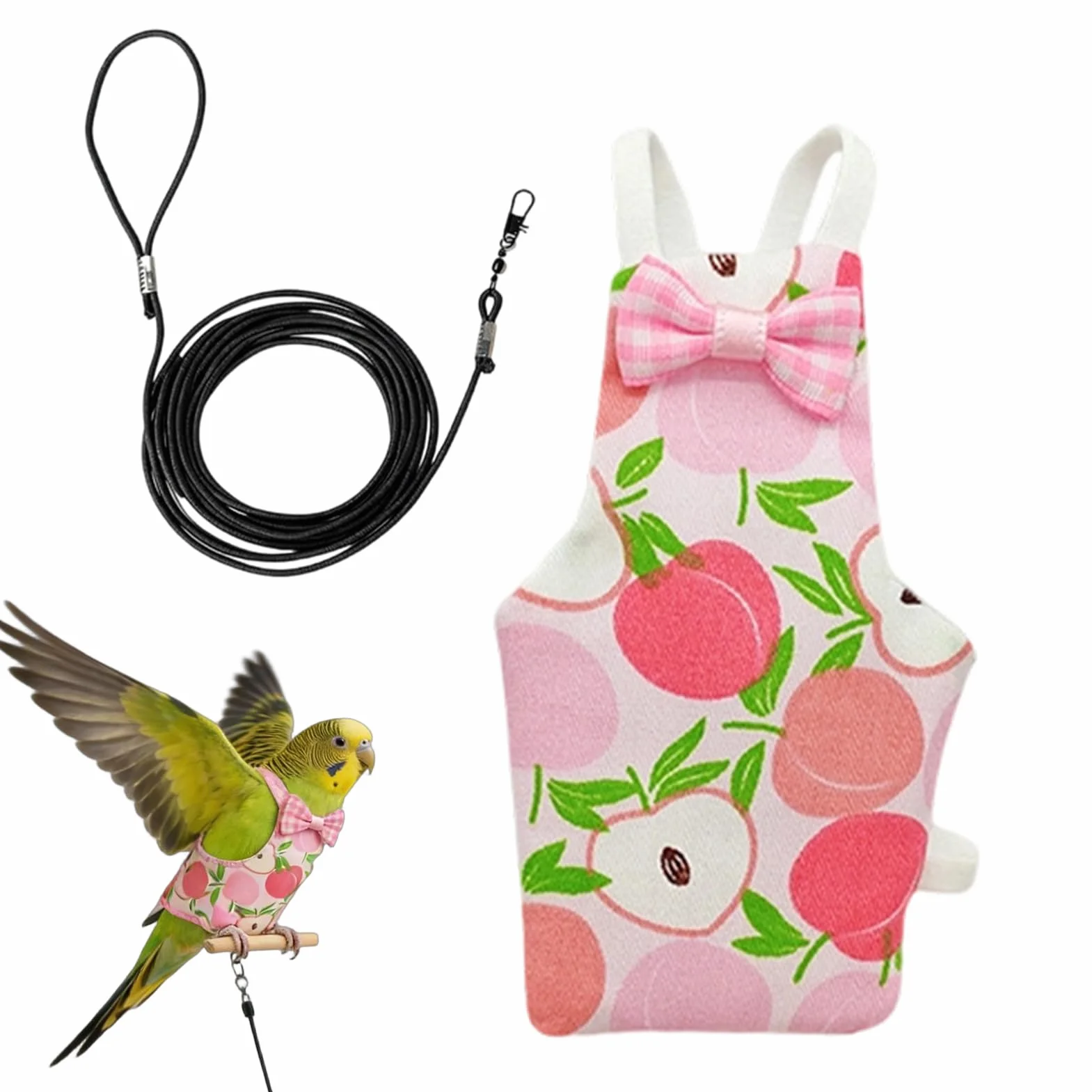 Couches à oiseaux pour animaux de compagnie, réutilisables et lavables, avec corde pour l'entraînement au vol des oiseaux, pour aras, perruches, inséparables, calopsittes et calopsittes