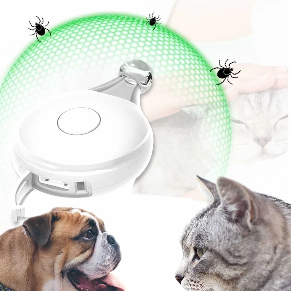 Sweetneed Chidad Yi Ultrasonique Anti-Puces et Anti-Tiques pour Animaux de Compagnie Pendentif à Ultrasons Contre les Tiques Charge USB