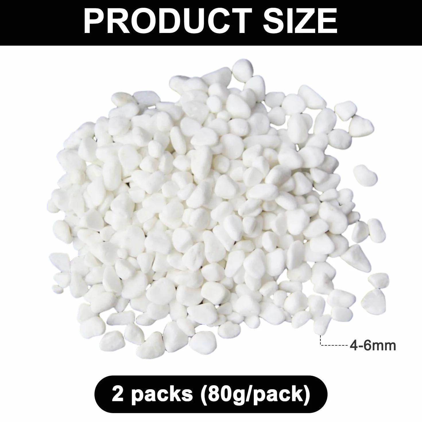 Pierres Décoratives Blanches pour Vase et Aquarium (160g, Lot de 2)