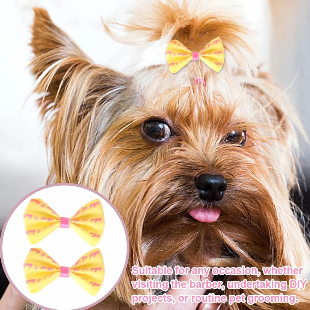Set de 10 Noeuds à Cheveux pour Chien avec Clips, Barrettes et Accessoires de Toilettage