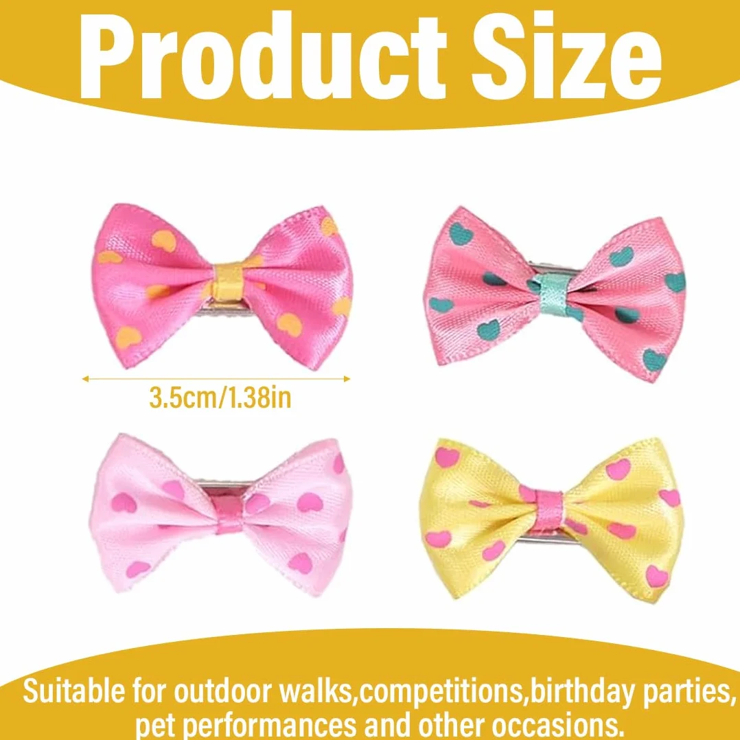 Barrettes pour Chiens 6 Pièces, Accessoires de Toilettage Bowknot pour Petit Chien, Chat