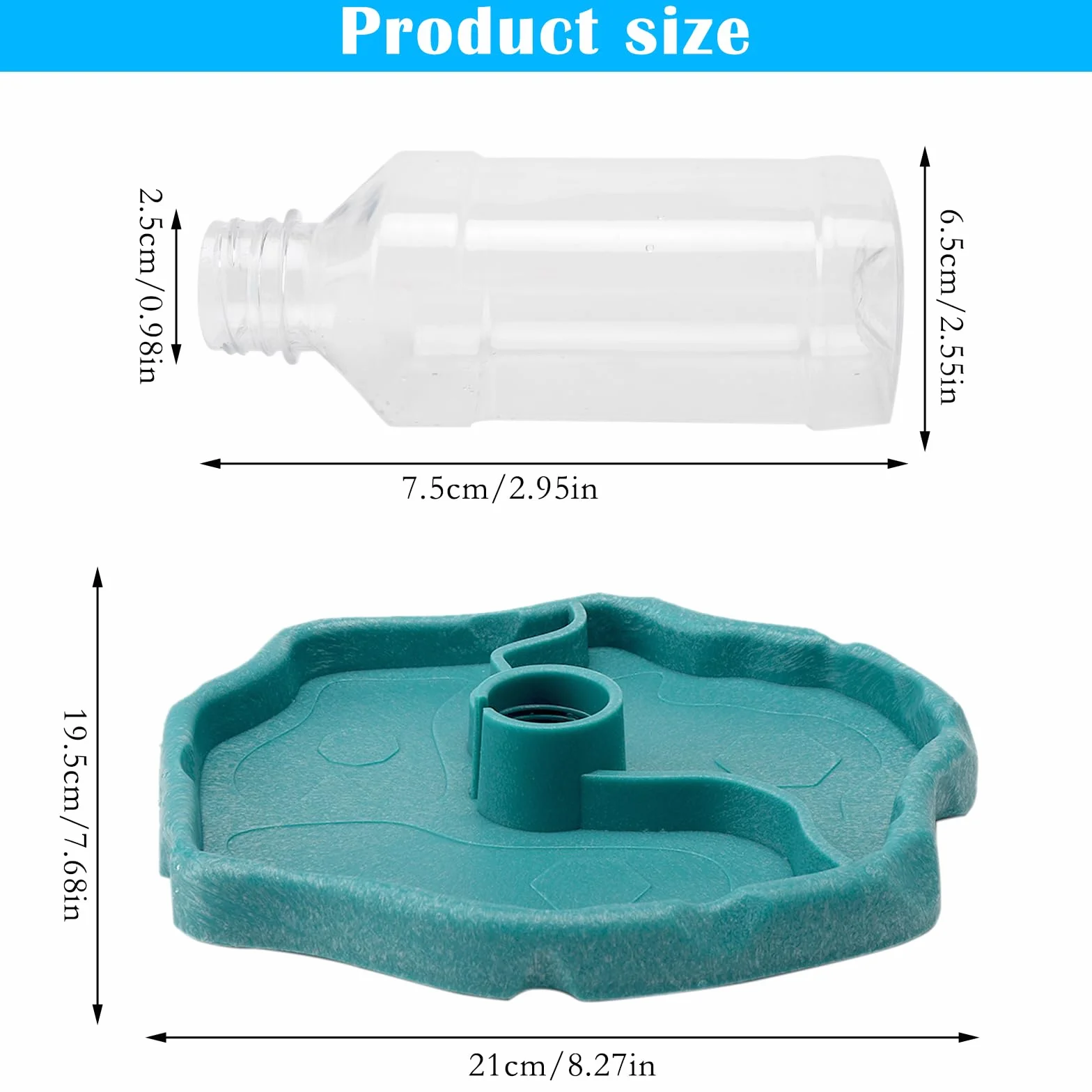 Gamelle 2 en 1 pour Reptiles et Tortues, Distributeur Automatique pour Nourriture et Eau en Plastique Transparent