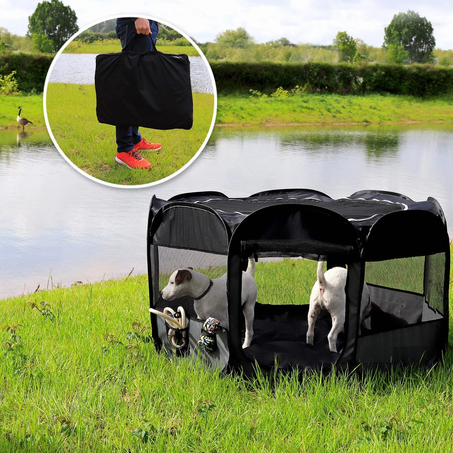Enclos à Deux Niveaux pour Lapins en Plastique 145x73x93 cm, Extensible pour Petits Animaux, Assemblage Simple