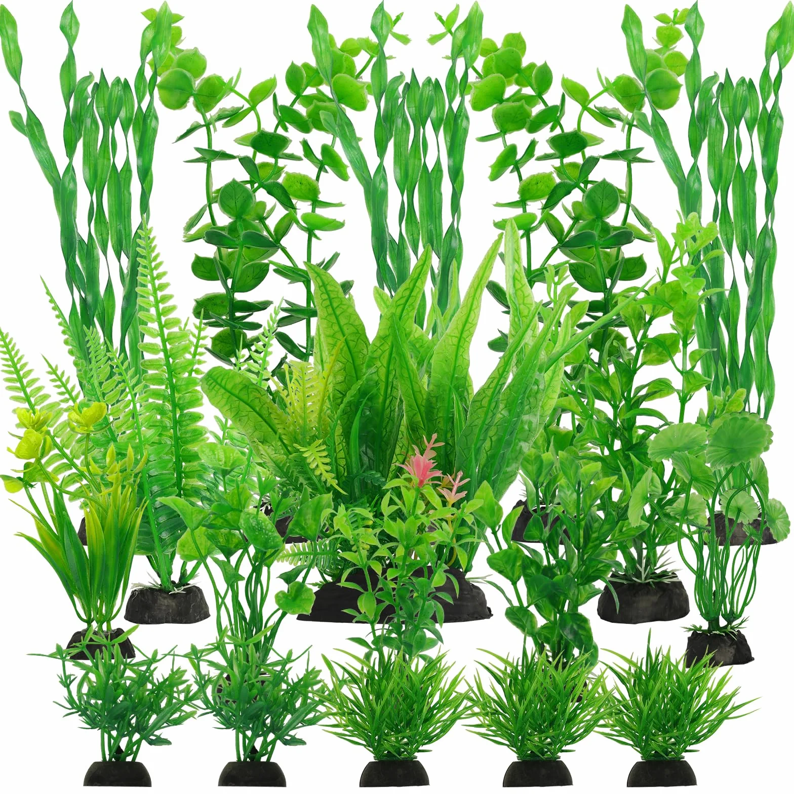 Plante Aquarium 18 PCS Artificielle Plastique Décoration Accessoires Poisson Terrarium