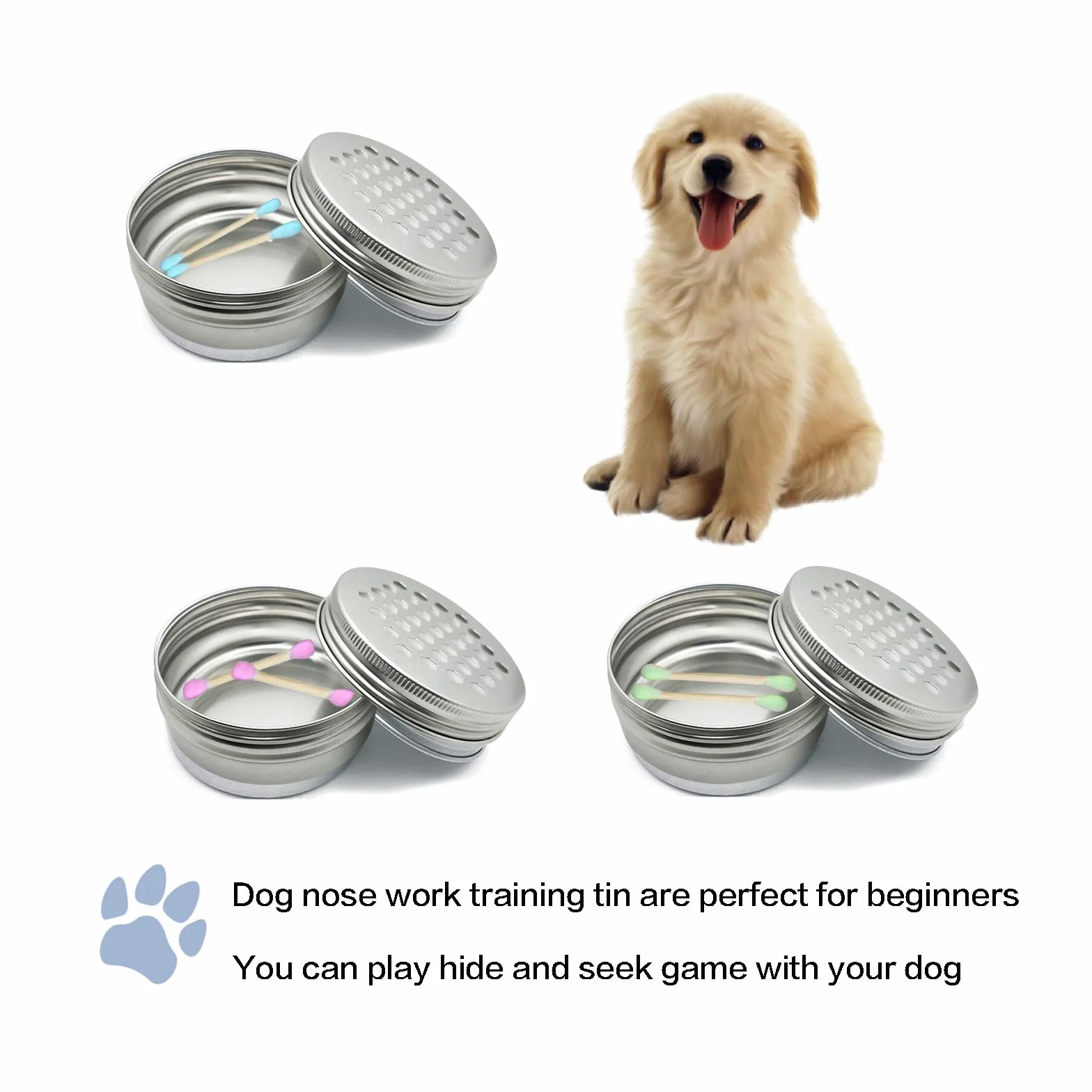 Aluminium Kit dressage chien conteneurs magnétiques à pois 6 boîtes 4 parfums