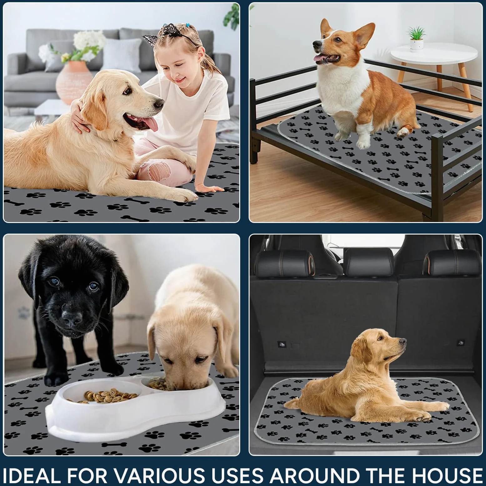 Lot de 2 tapis pour animaux de compagnie 36 x 41