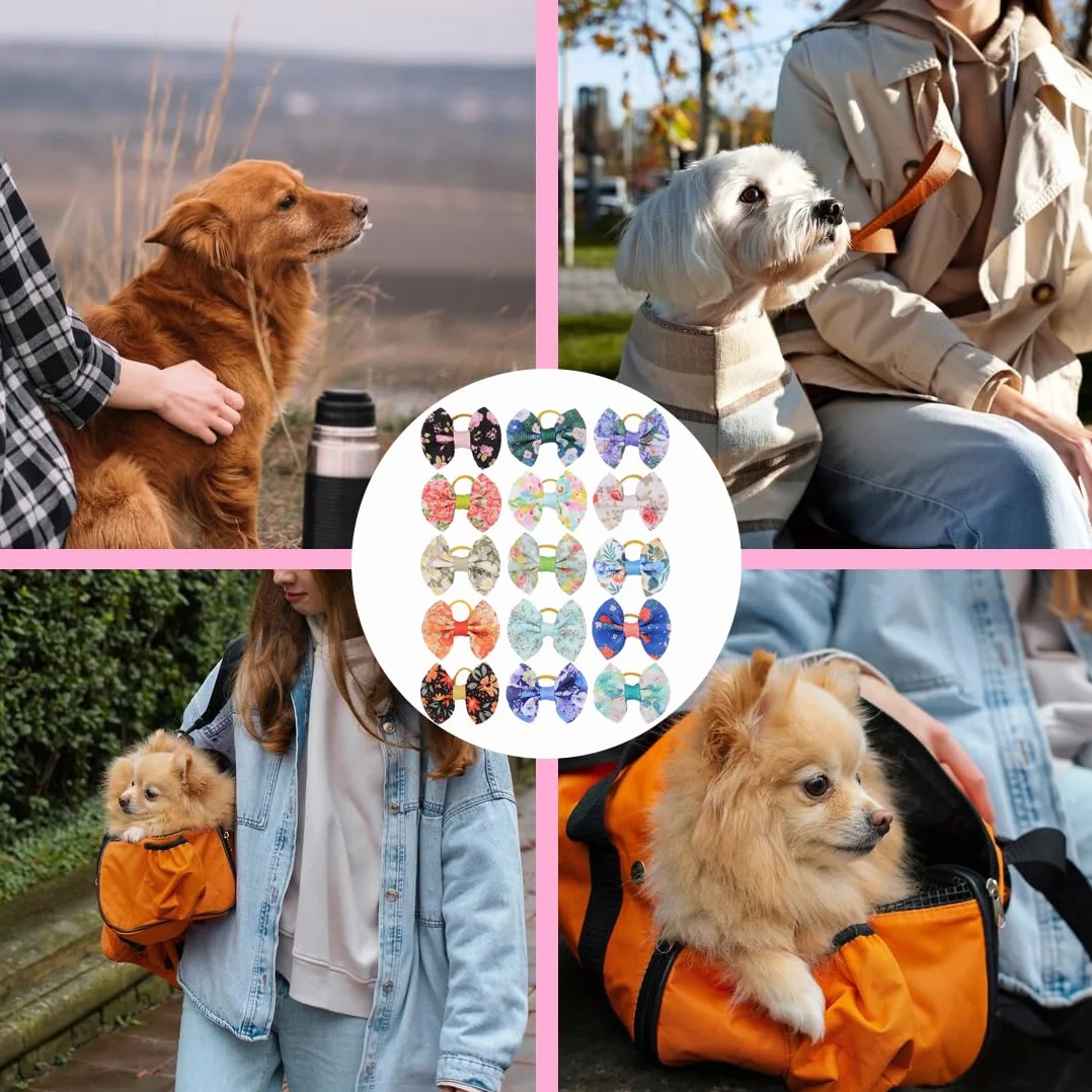 Élastiques Nœud pour Chien Plusieurs Styles Petits Nœuds pour Poils de Chien Accessoires Toilettage Mignons