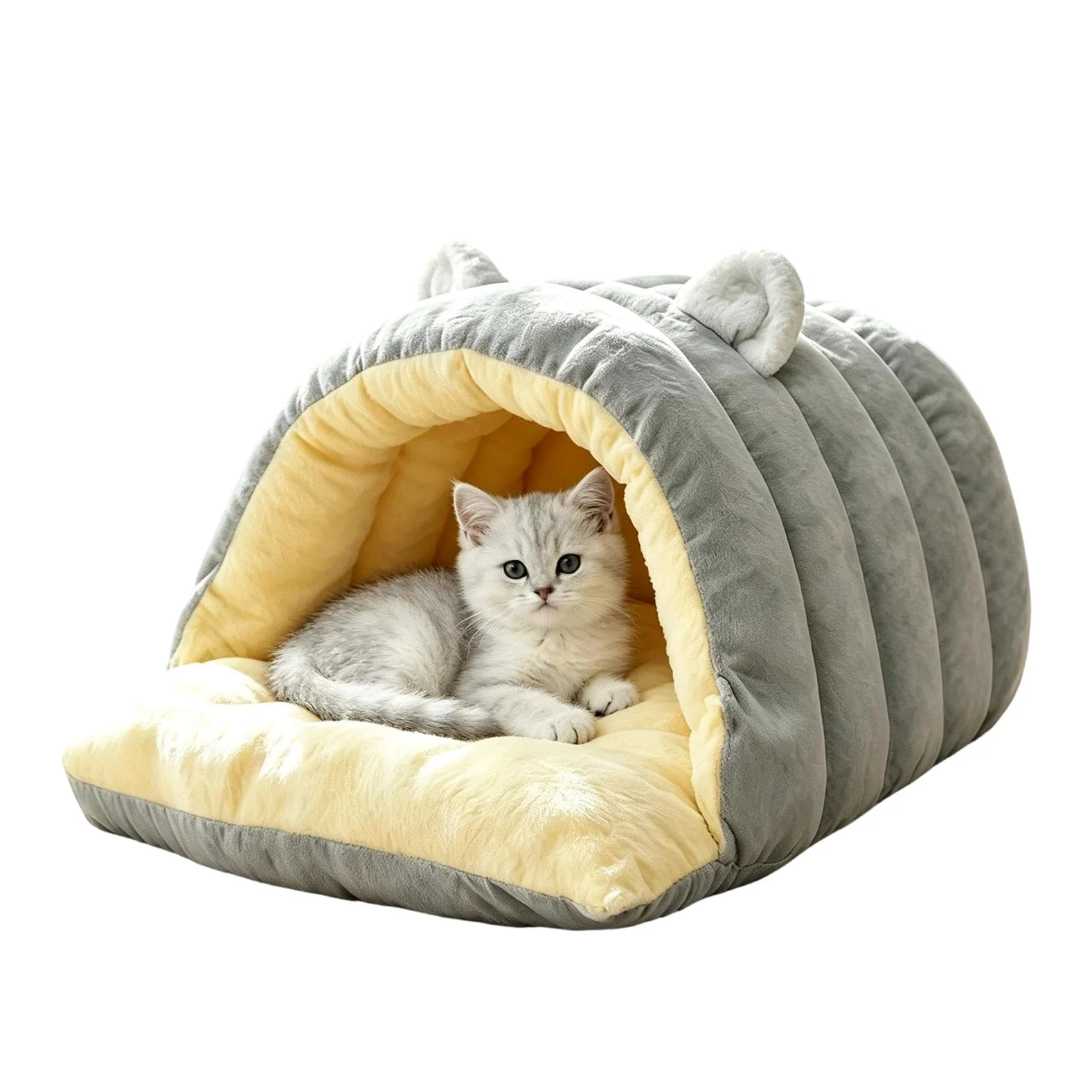 Niche grotte pour chien douce maison en dôme avec fermeture éclair chaude | Niche fermée pour chiens, chiots, animaux domestiques, intérieur, hiver, maison, salon, chambre, cuisine, canapé, voyage