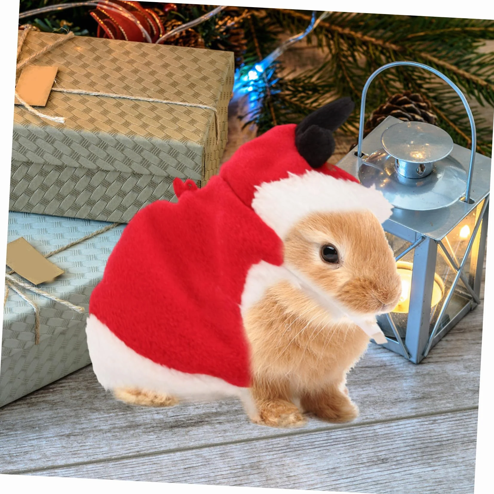 Harnais Lapin Nain Réglable avec Laisse pour Promenade Sécurisée Vêtement Noël Confortable Petits Animaux