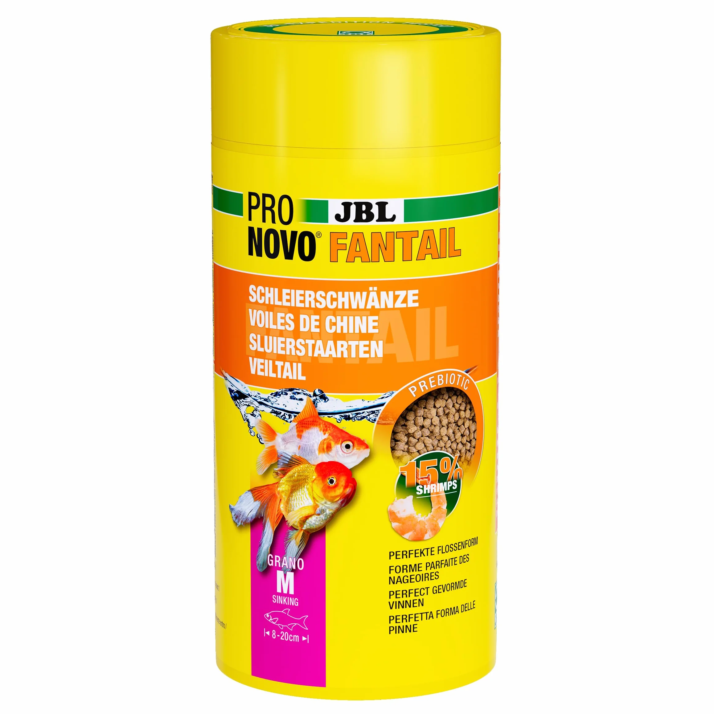 JBL PRONOVO FANTAIL GRANO Aliment de Base pour Poissons Rouges 8-20 cm Granulés Doseur à Clic taille M 1 L