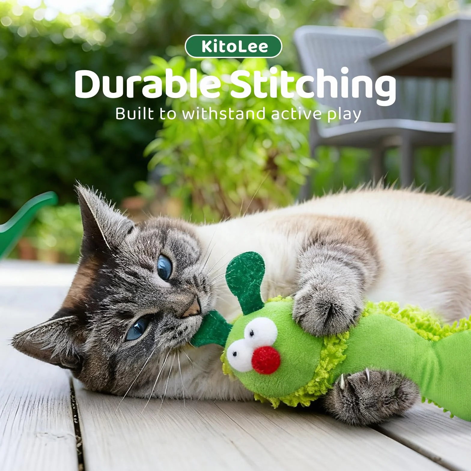 Jouet interactif en peluche pour chat herbe à chat résistant aux morsures chenille souris hérisson