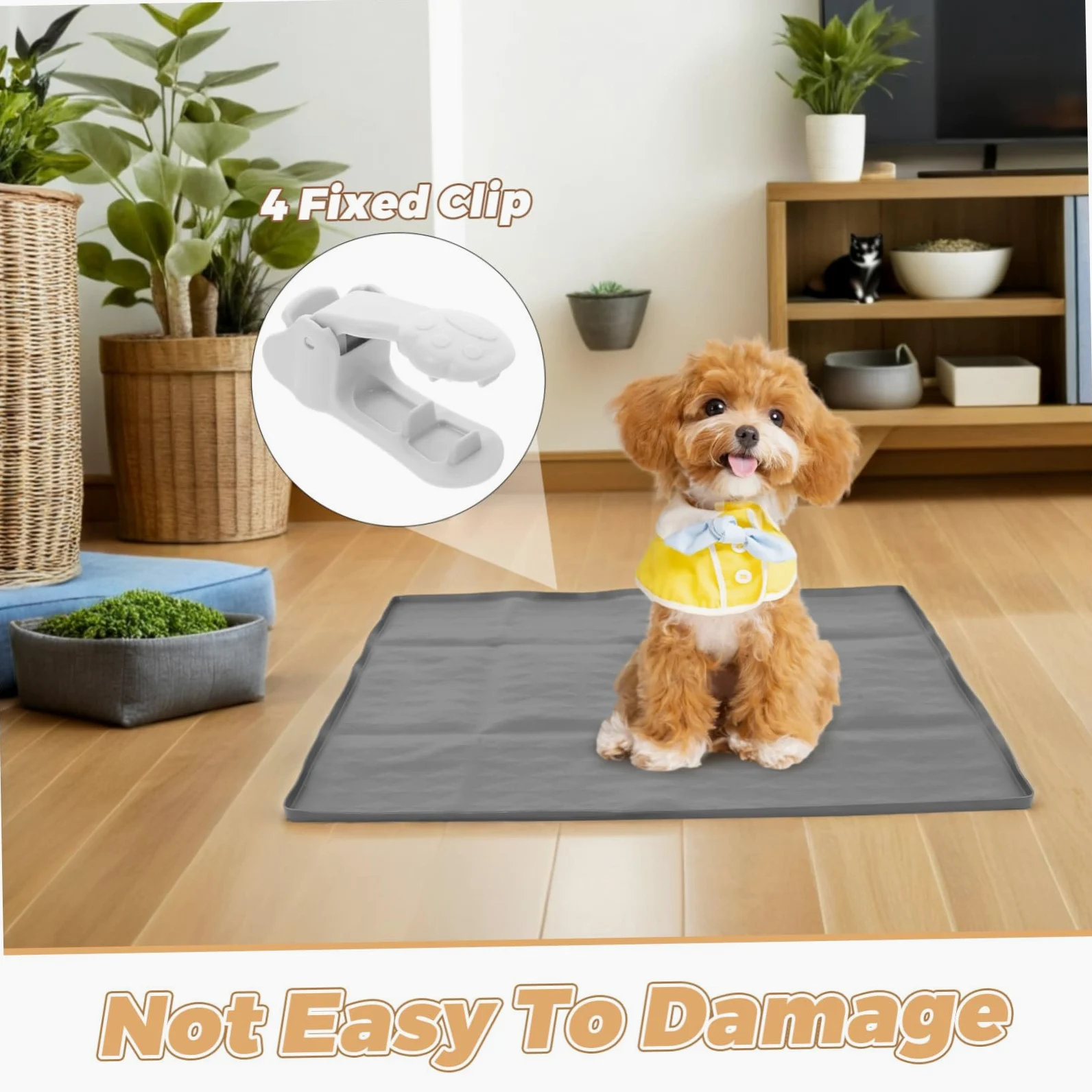 Kisangel Support pour Tapis de Propreté Chien Antidéversement en Silicone Réutilisable 60 X 50 Cm Plateau avec Rebord Haut pour Apprentissage Propreté Chiots Intérieur