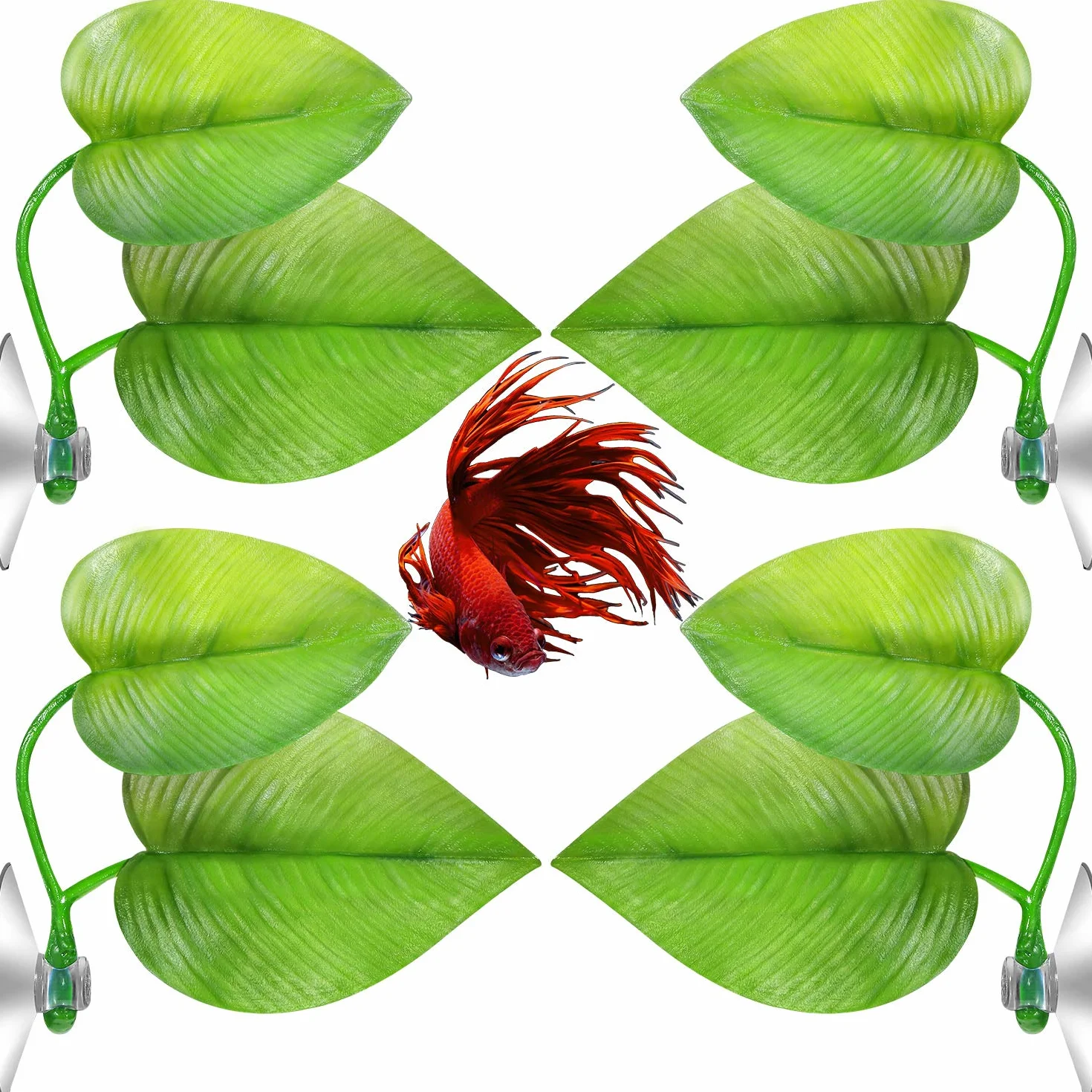 Hamac Feuille de Lit Betta pour Poisson Betta, Spot de Repos Léger et Réaliste, Sans BPA, Double Feuille