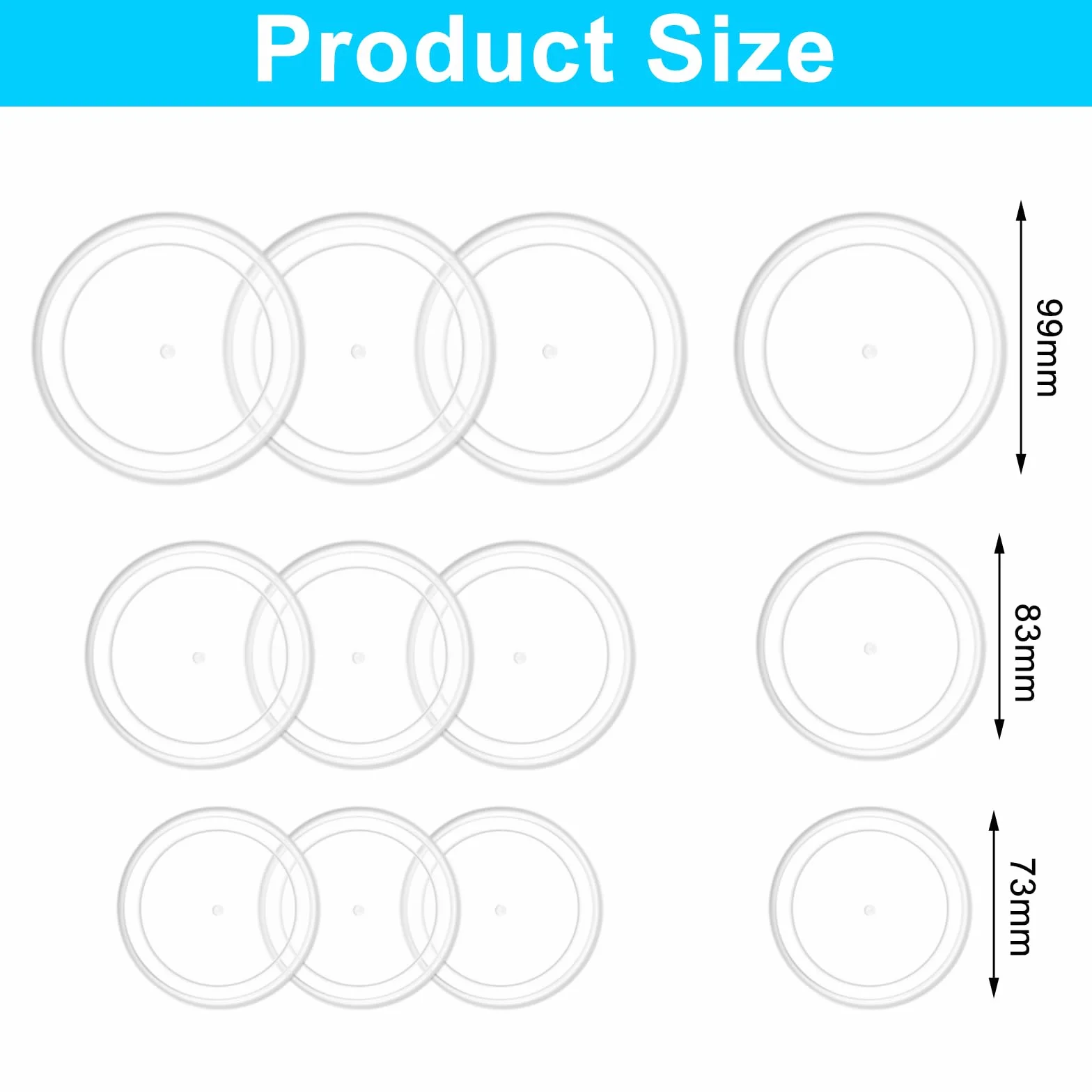 HENGBIRD Couvercle de Boîte en 3 Tailles 200g/500g/800g - 12 Pièces pour Boîtes de Conserve, Aliments pour Chats et Chiens, Lait en Poudre