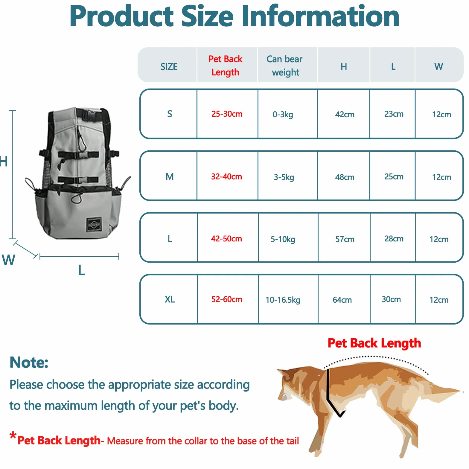 Galatée Sac à Dos Pour Chien, Portable Réglable et Ventilé, Pour Animal De Compagnie, Marcher En Escalade En Plein Air (XL, Le Noir)