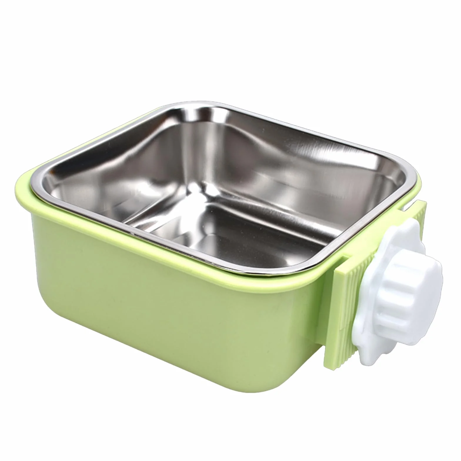 Suspendre Gamelle pour Animal Cage Amovible Inoxydable 2 en 1 Eau Chien Lapin Chiot Chat Cochon d'Inde Hérisson Oiseaux Vert