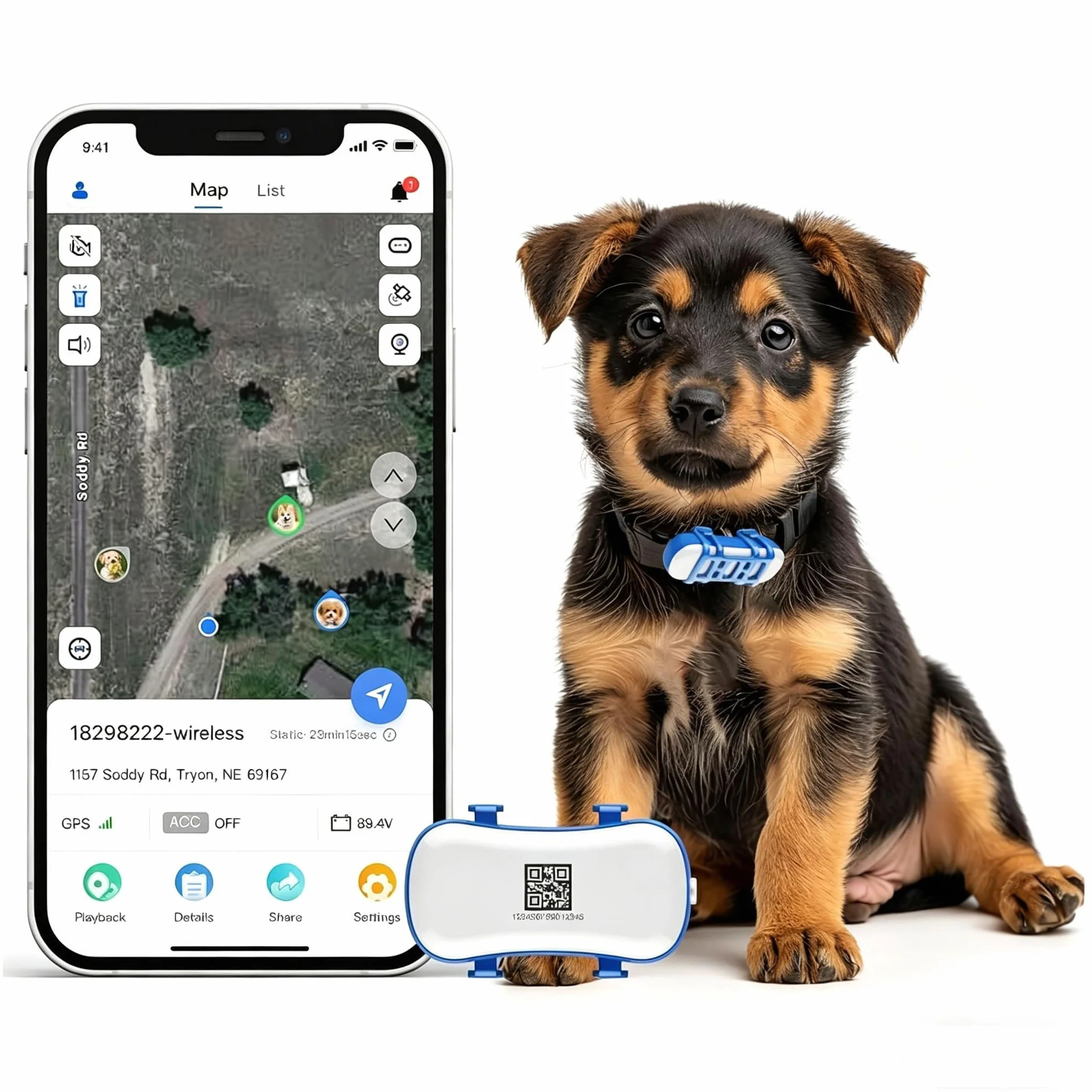 Collier GPS Chien Traceur GPS IP67 Géolocalisation Animaux