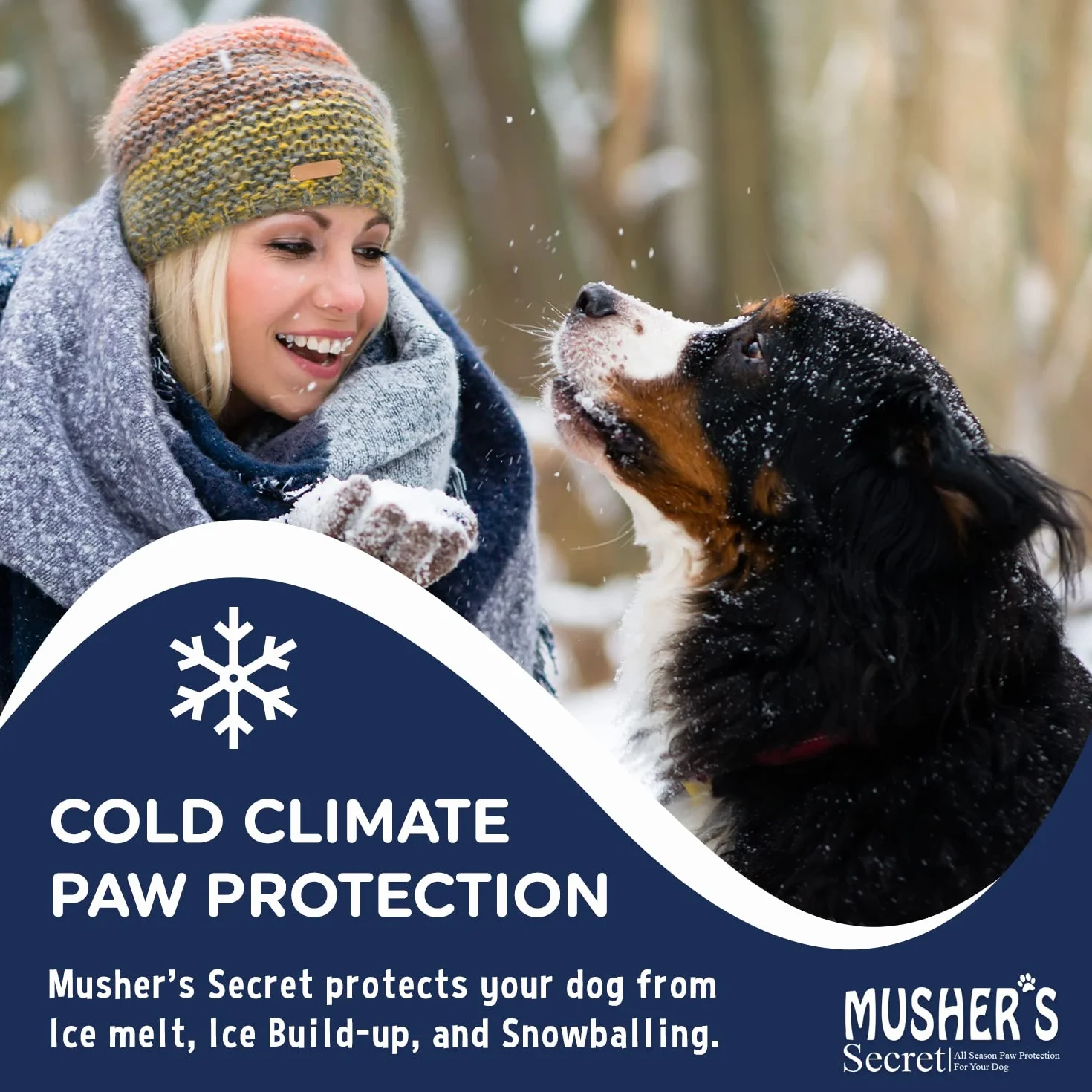 Musher's Secret Baume Coussinets Chien Protection Anti-Sel Neige 200g