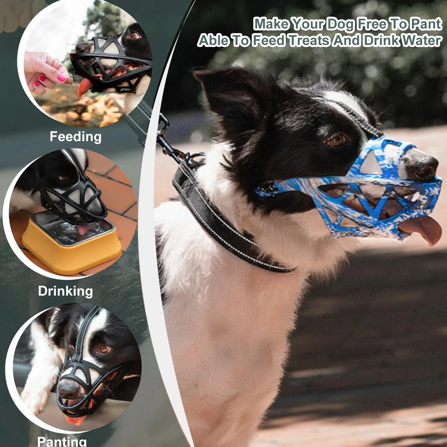 PETCUTE Muselière pour Chien,Réglable Museau de Chien avec Bande Réfléchissante,Mieux prévenir Les morsures, mâcher et aboyer Museau,Muselière pour Petits Chiens,pour Moyens Et Grands Chiens