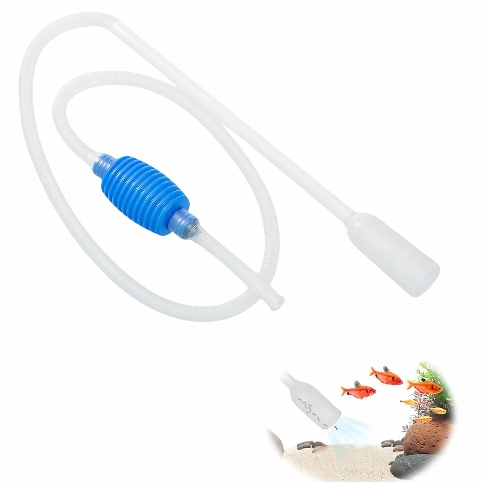 Nettoyeur d'Aquarium - Kit Pompe avec Siphon et Filtre à Gravier
