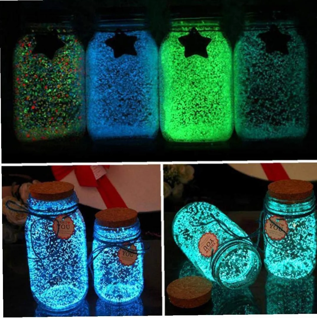 Phosphorescent Poisson Aquarium Gravier Décoratif Foncé Sable 4pcs