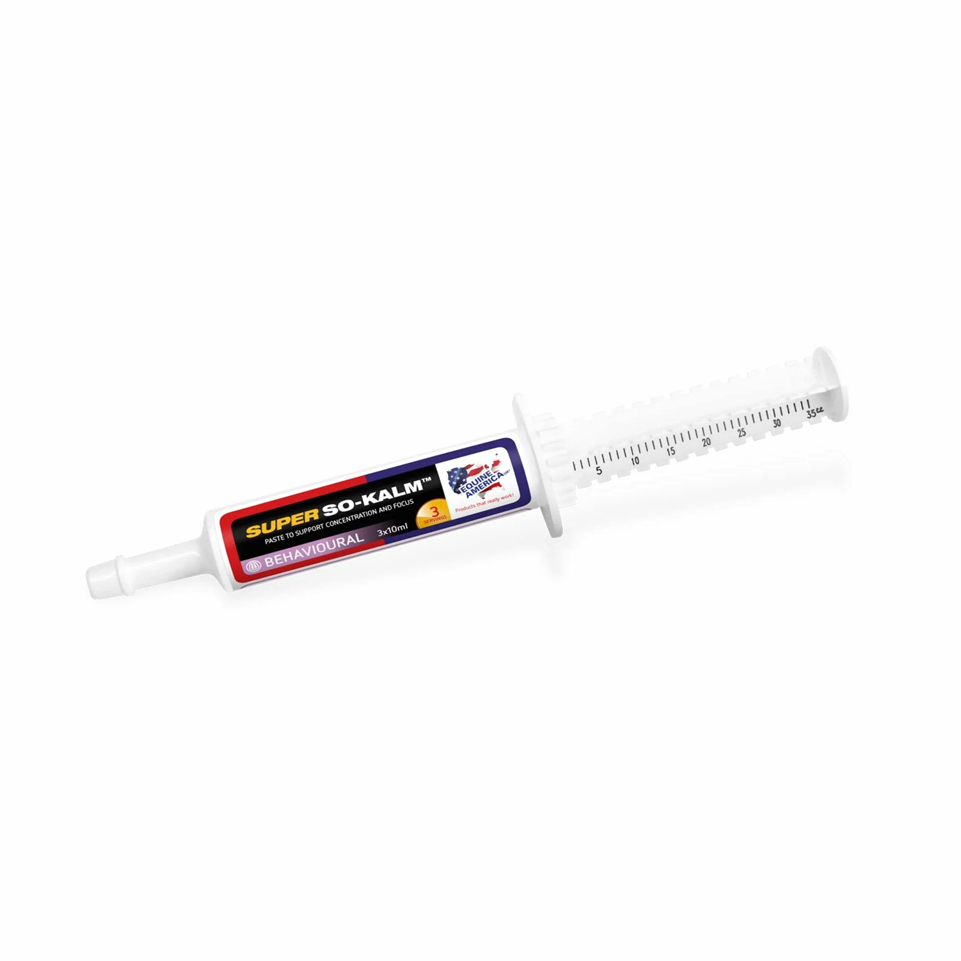 Pâte Super So KALM Equine America | Premium prêt pour l'utilisation du supplément Cheval & Poney | Soutenir la Concentration et la Concentration | 30 ML.