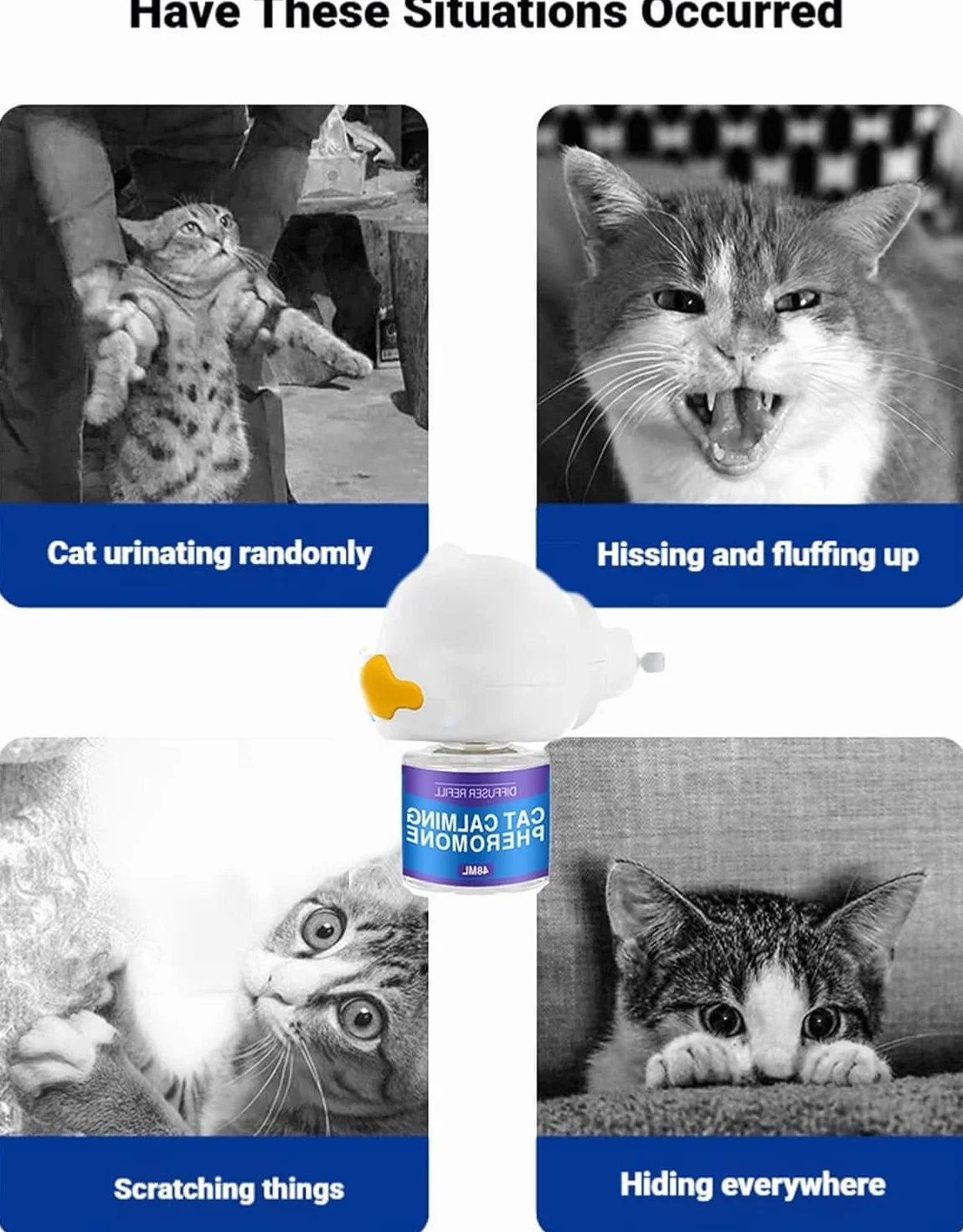 Petwellness Diffuseur Chat Chien Réducteur Stress avec Recharges, Stop Bagarres Sifflements Marquage Urinaire (2 Bouteilles)