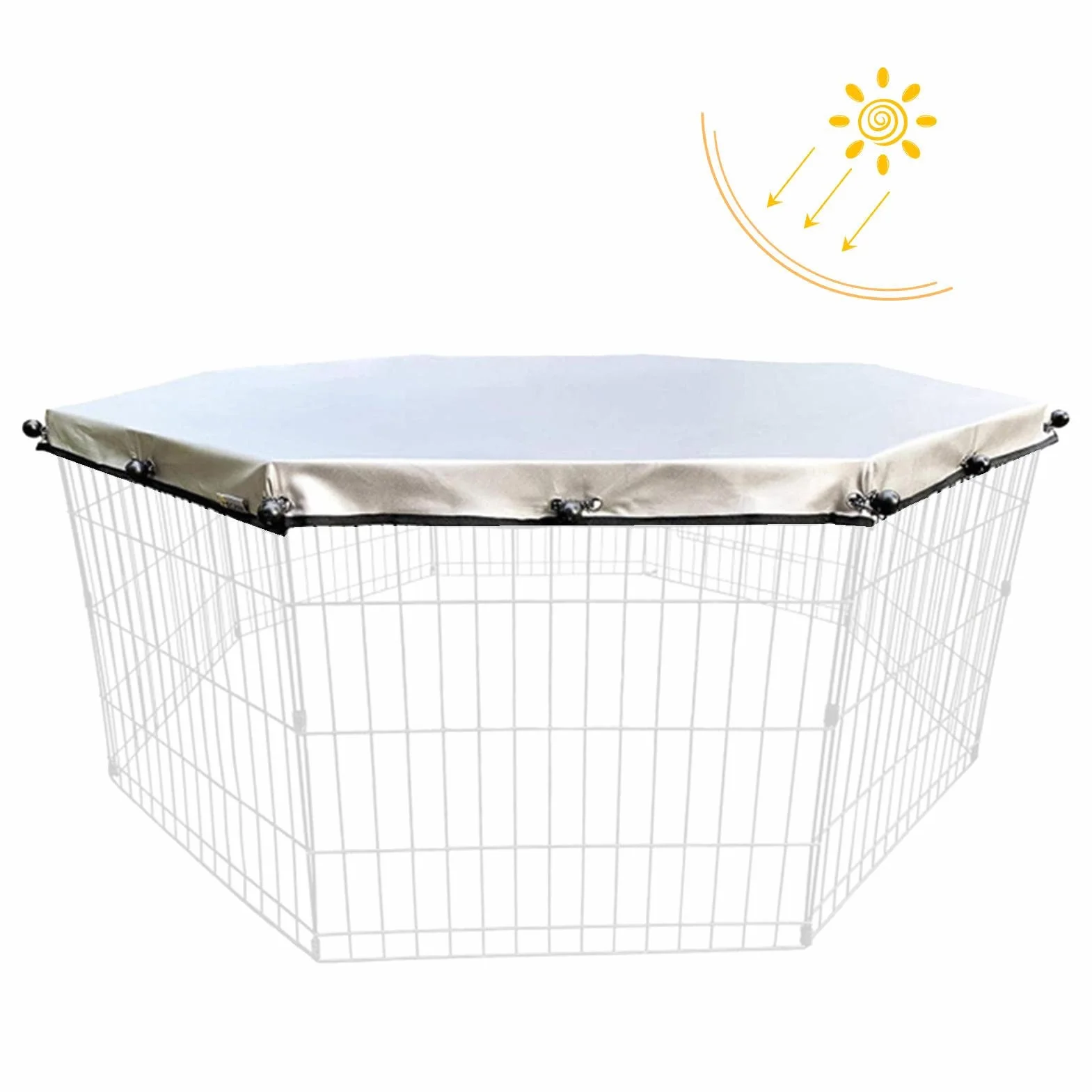 Parc pour chien Teksome Housse supérieure résistante au soleil et à la pluie Tissu maillé pliable lavable