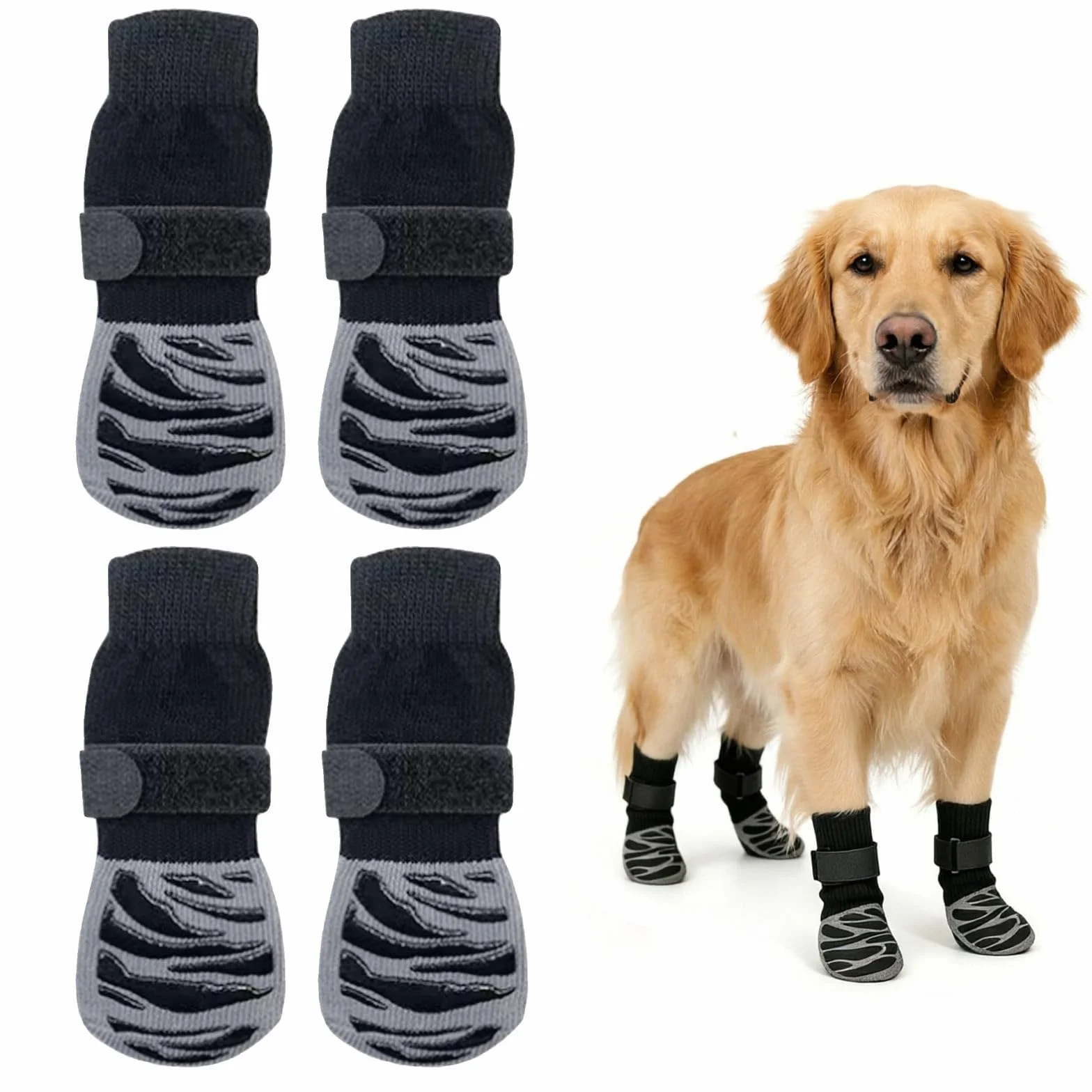 Chaussettes Anti-léchage pour Chiens Antidérapant Imperméable Taille Moyenne et Grande 2 Paires