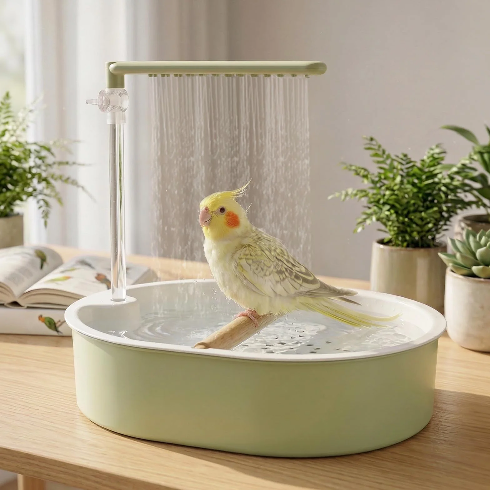 Baignoire automatique pour oiseaux avec débit d'eau réglable, abreuvoir USB 26 sorties