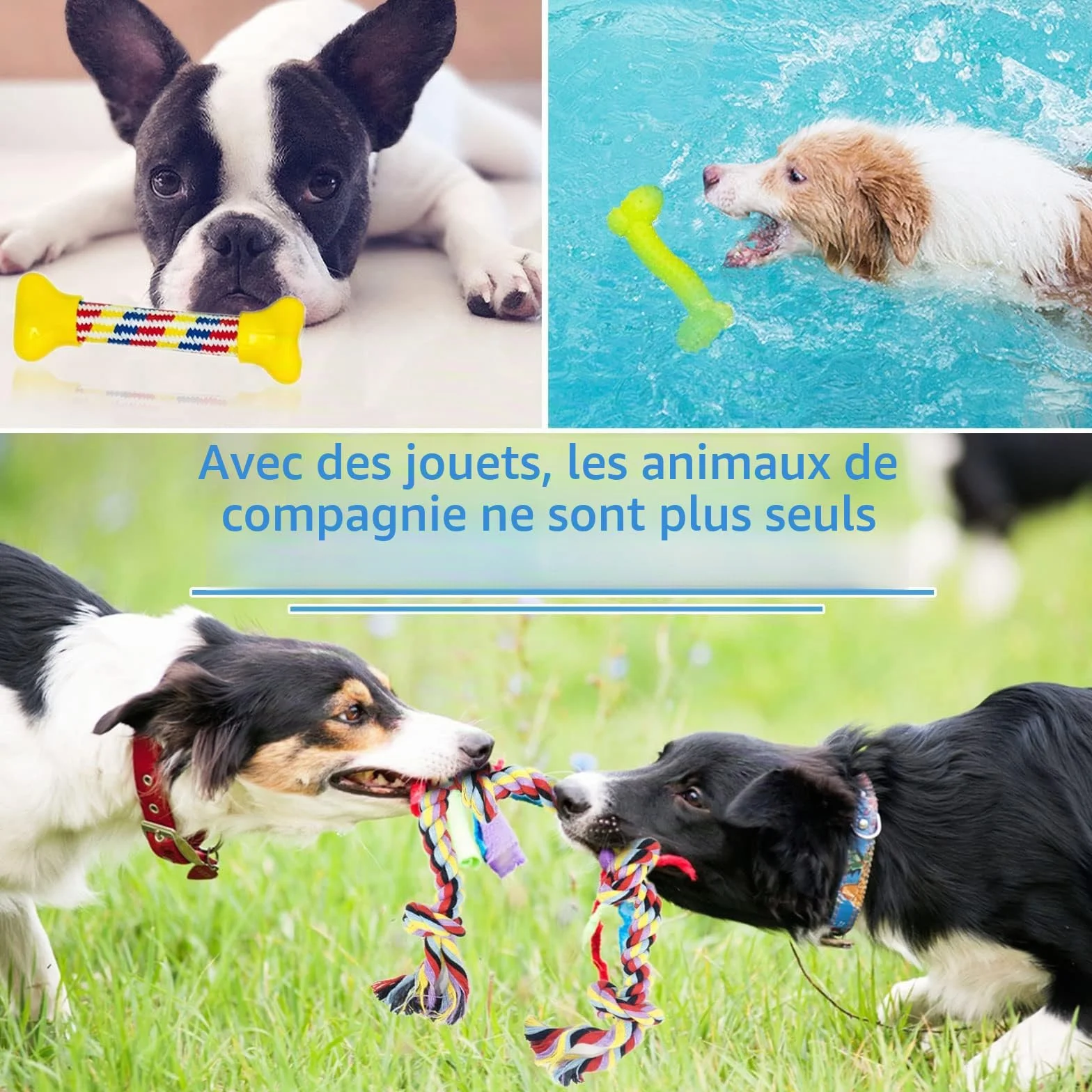 Lot de 20 jouets pour chien - Corde interactive - Balle en corde - Dents robustes - Jouet durable pour chiens de petite et grande taille