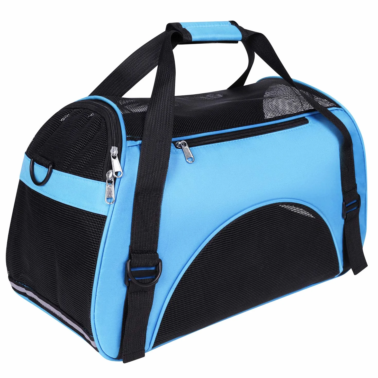 Sac de Transport Portable Chat Chien Sac à Main Résistant à l'usure pour Chaton Chiot Caisse de Transport Respirant et Pliable Sac de Voyage Réglable Animaux avec Bandoulière Voitrure Train