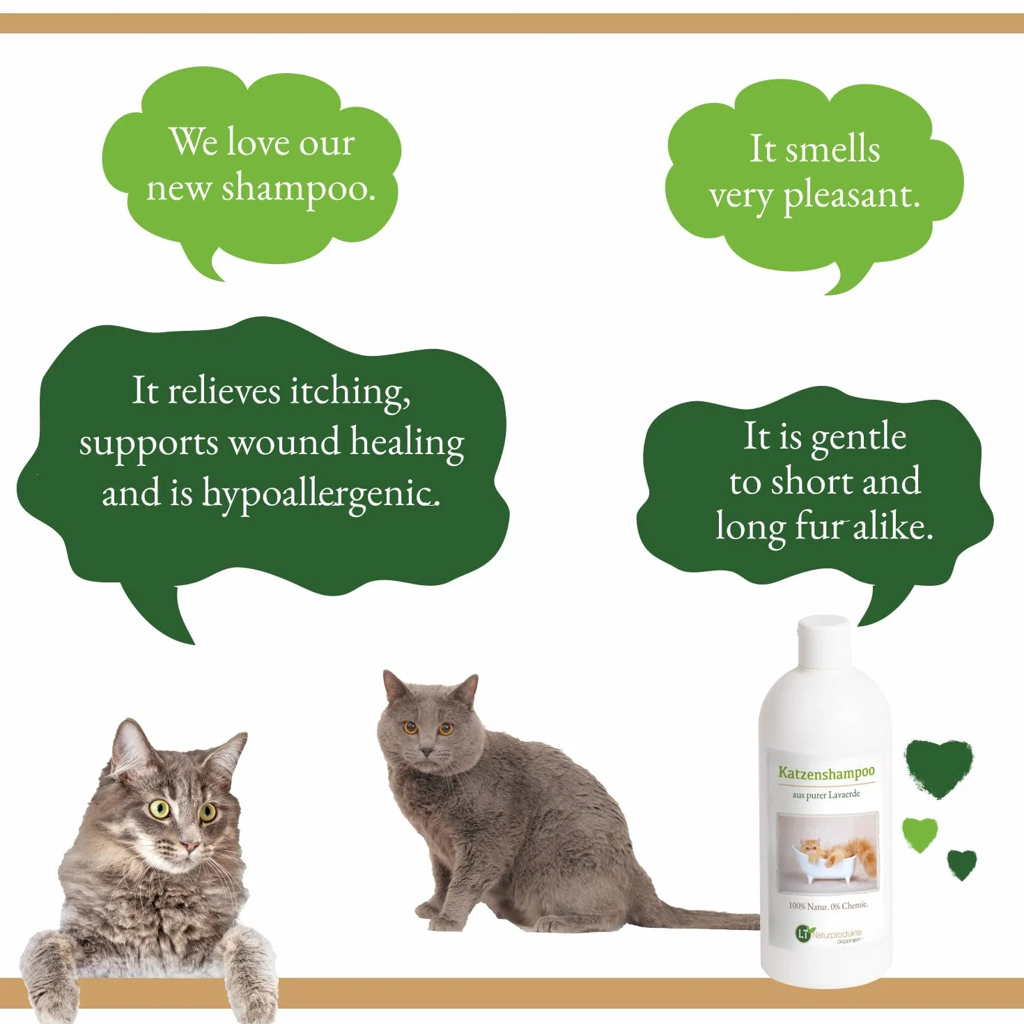 Shampoing pour Chat Bio Hypoallergénique Anti-démangeaisons au Ghassoul Marocain 500 ML