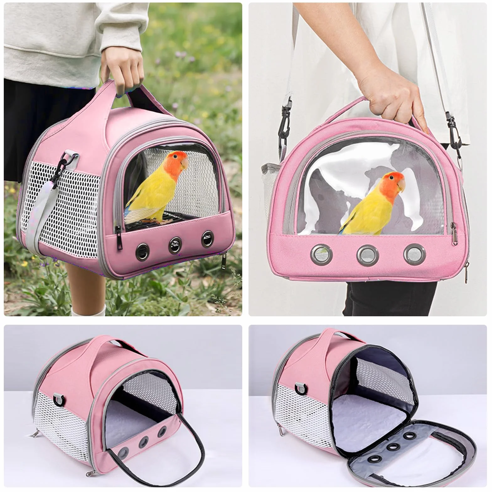 Sac de Transport pour Petits Animaux, Sac Voyage Chat Pliable, Cage Transport Lapin, pour Oiseaux Chatons Chiots Hamsters