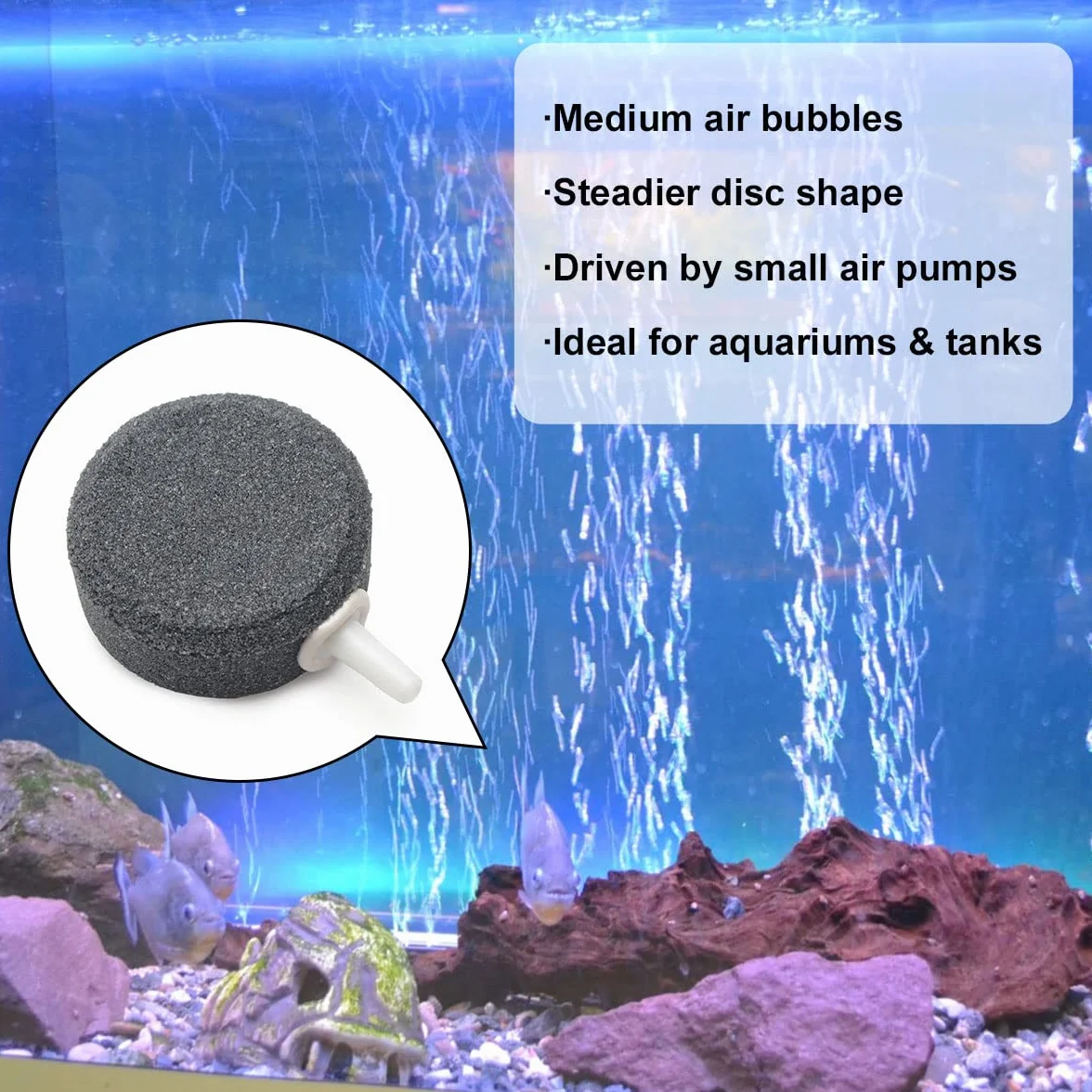 Pierre à Air pour Aquarium, Diffuseur d'Oxygène, 2 Pièces Rondes 4cm