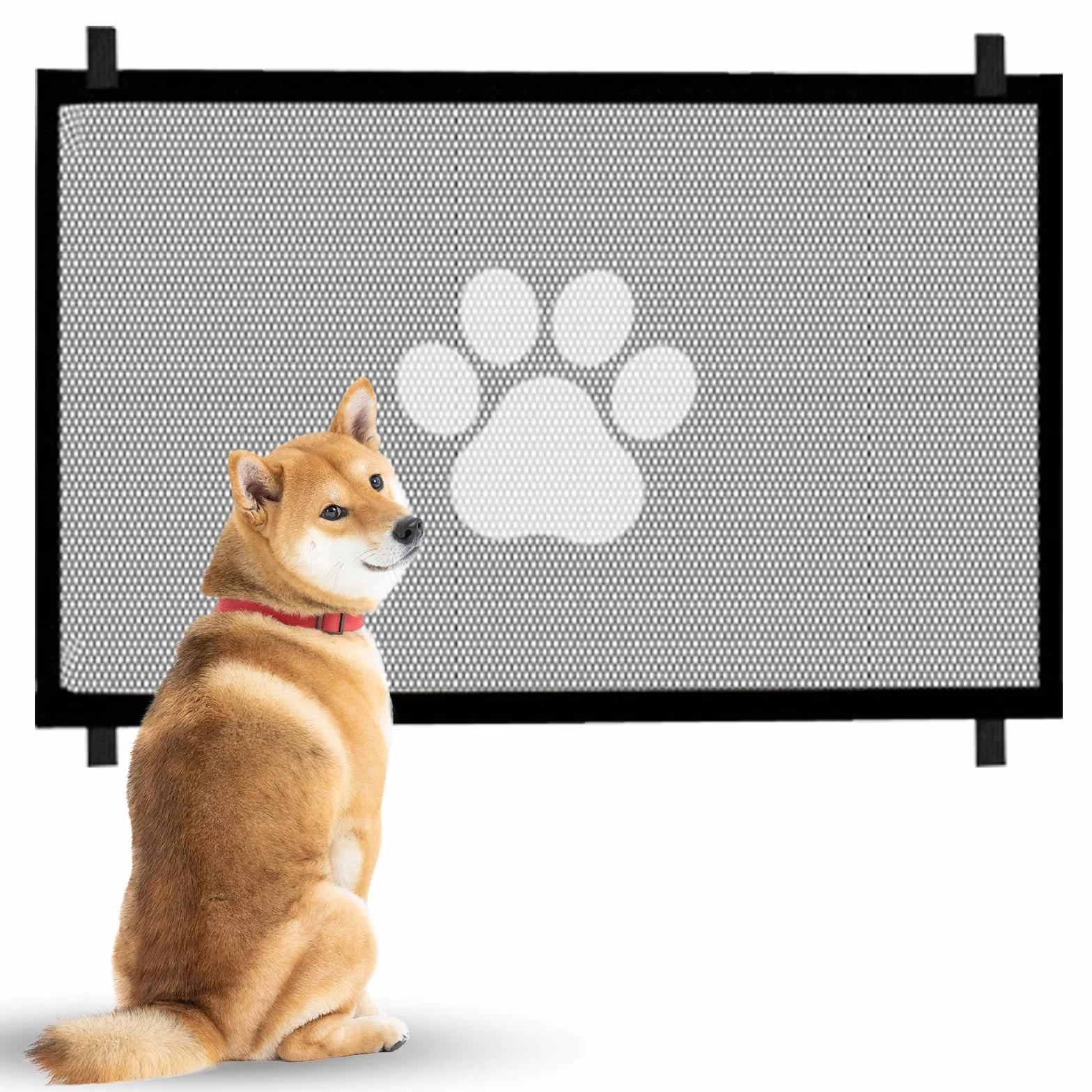 Barrière de Sécurité Chien 110x78cm Résistante Sans Percage Escaliers