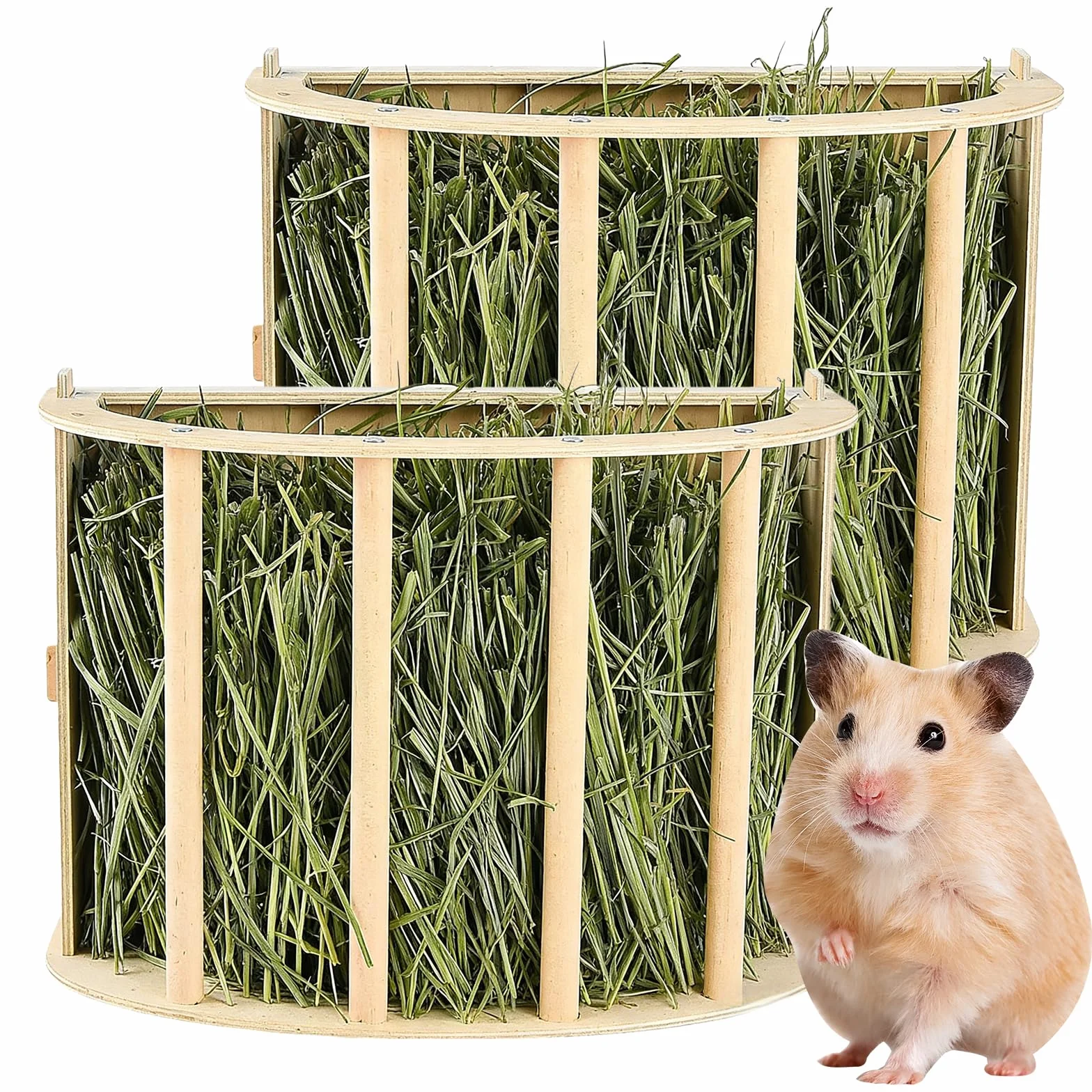 Râtelier À Foin en Bois Mangeoire Distributeur 25 x 13 x 18,8 cm pour Lapins Cochons d'Inde Hamsters