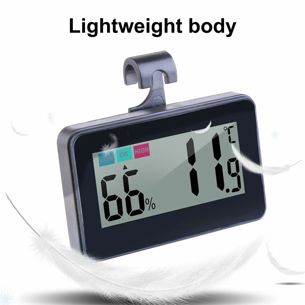 DONGKER Thermomètre Hygromètre Numérique pour Reptiles,Thermomètre D'aquarium avec Ventouse pour Réservoirs de Reptiles,Vivariums,Couveuses,Incubateurs