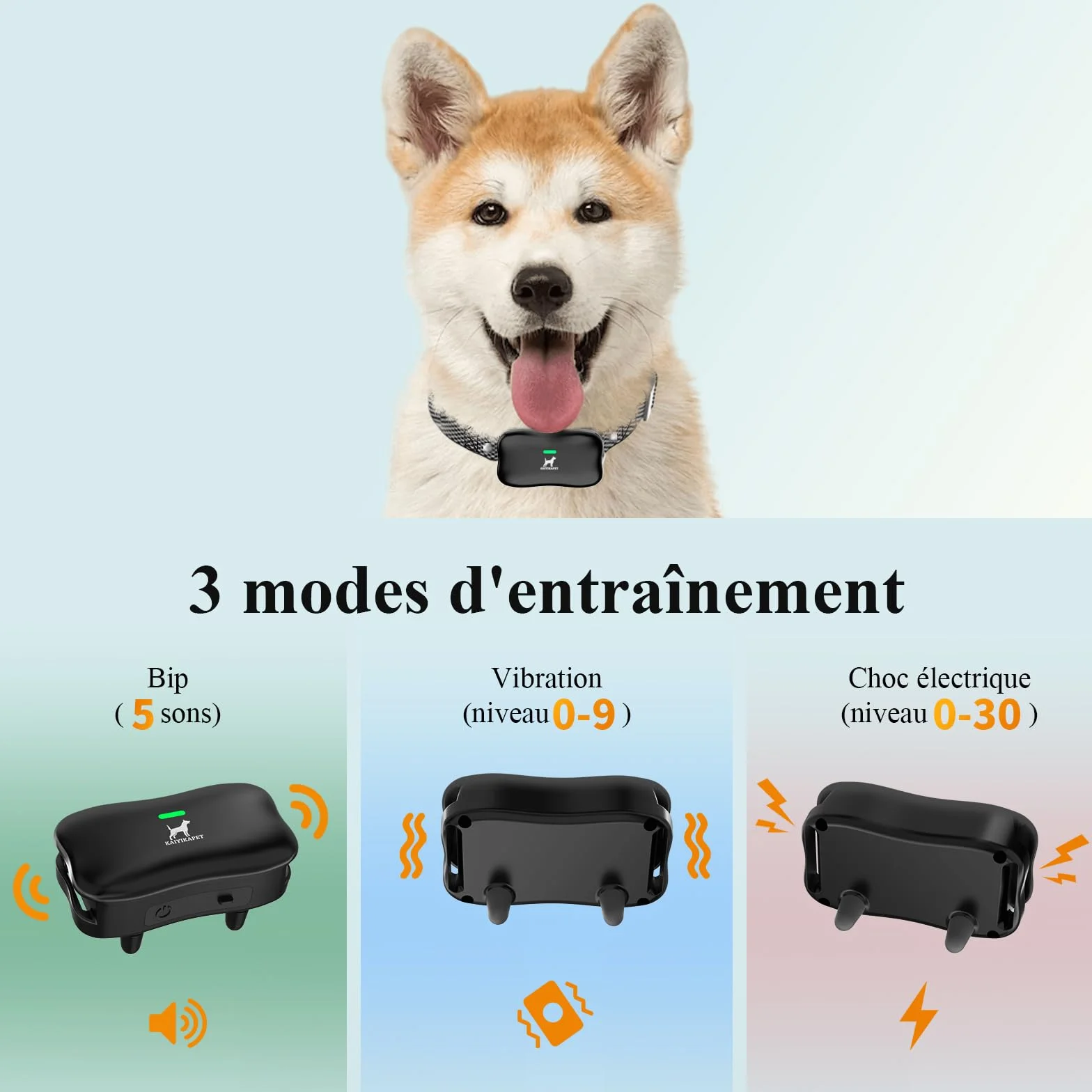 Clôture Électronique pour Chien 14 Niveaux Distance 8-1050m IPX7 Résistant à l'Eau