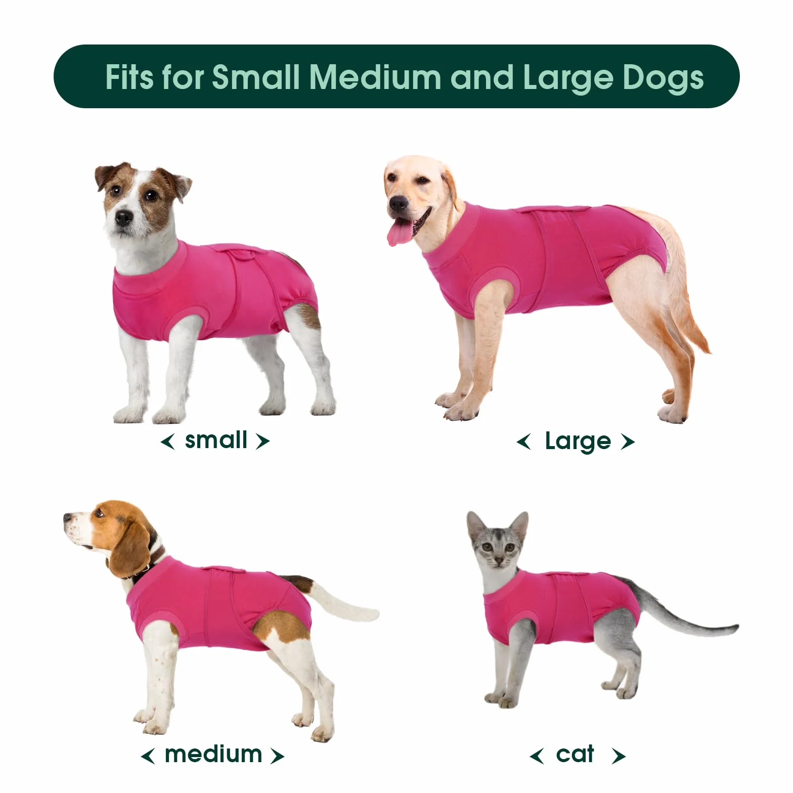 Kuoser Combinaison de récupération XXL pour chien après chirurgie - Gilet post-opératoire réglable rose