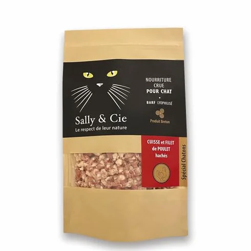 Croquette Barf Cuisse et Filet de Poulet hachés Lyophilisée pour Chaton