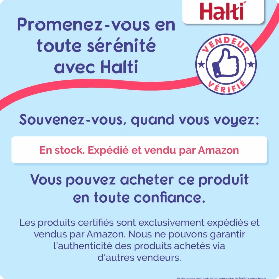 Harnais anti-traction HALTI pour chien taille moyenne (M, Noir)