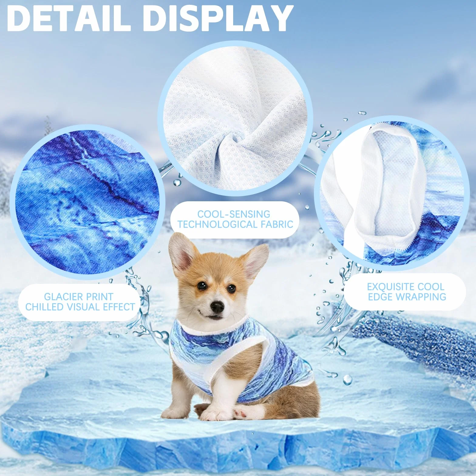 Gilet Rafraîchissant pour Chien shallyong Refroidissement T-Shirt Respirant Harnais Réfrigérant (M)