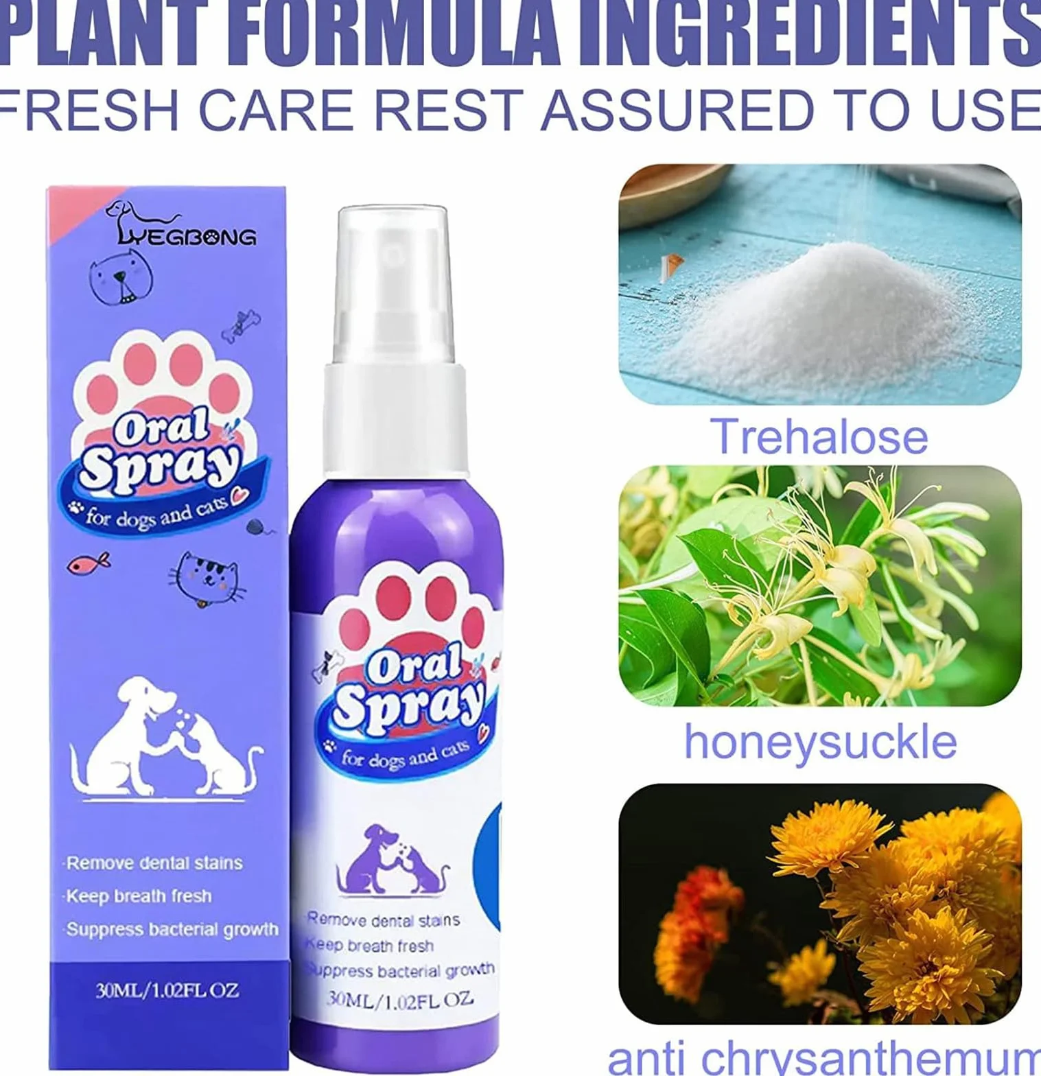 Spray nettoyant dentaire pour chiens et chats, soins bucco-dentaires animaux, élimination mauvaise haleine